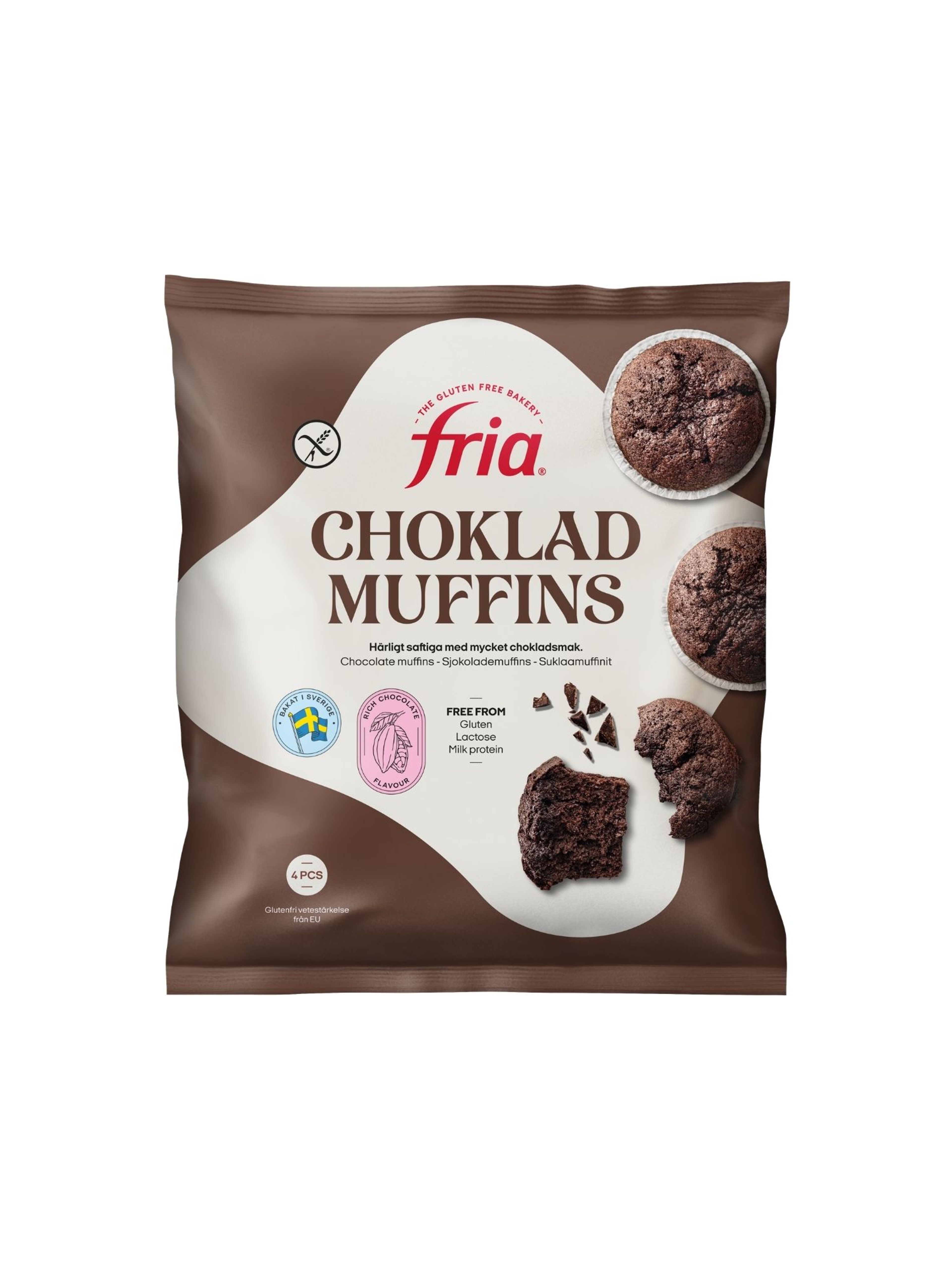 Produktbild som visar Glutenfria Chokladmuffins från Fria