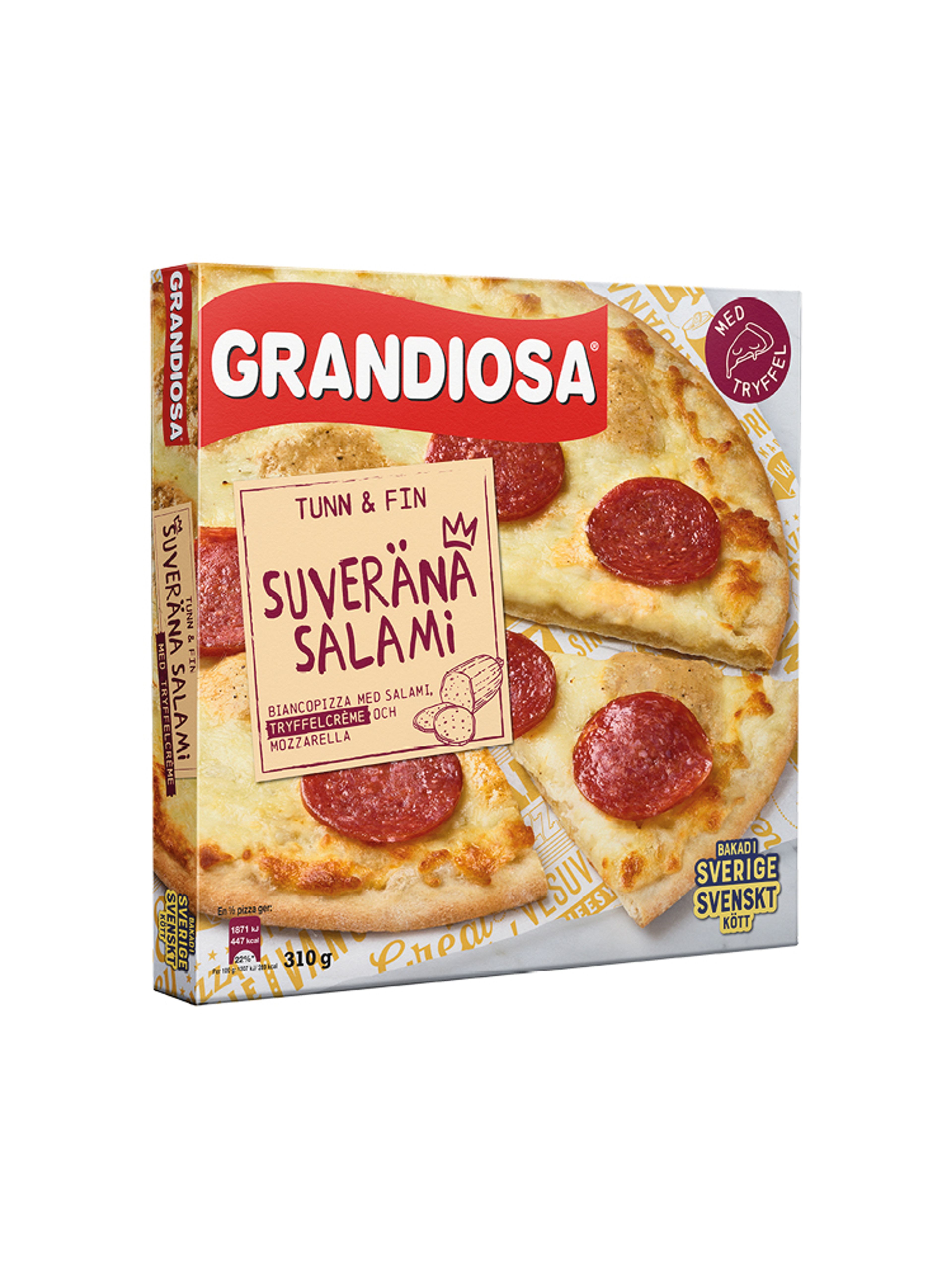 Produktbild som visar Tunn & fin Suveräna Salami från Grandiosa