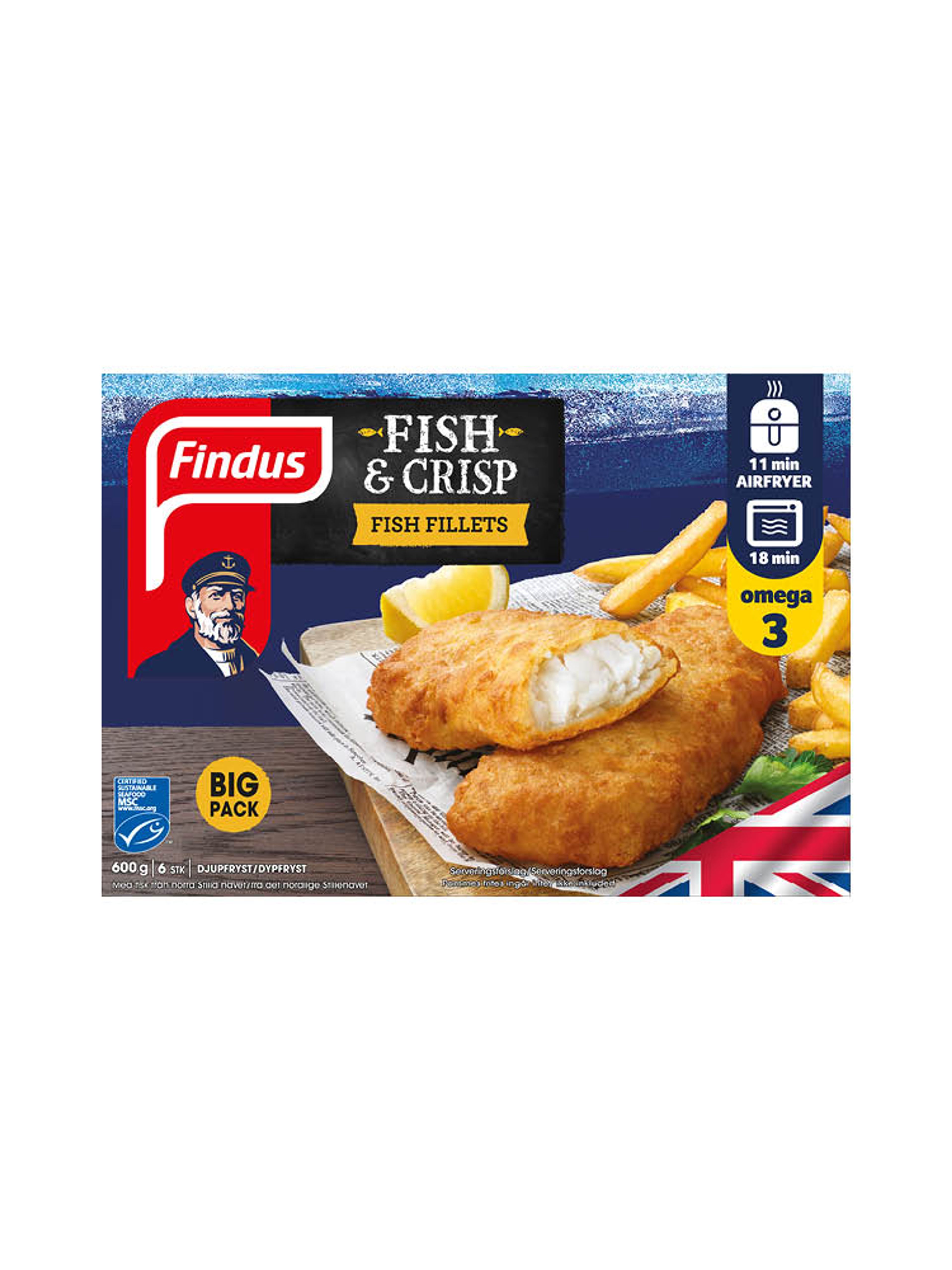 Produktbild som visar Fish & Crisp Fillets från Findus