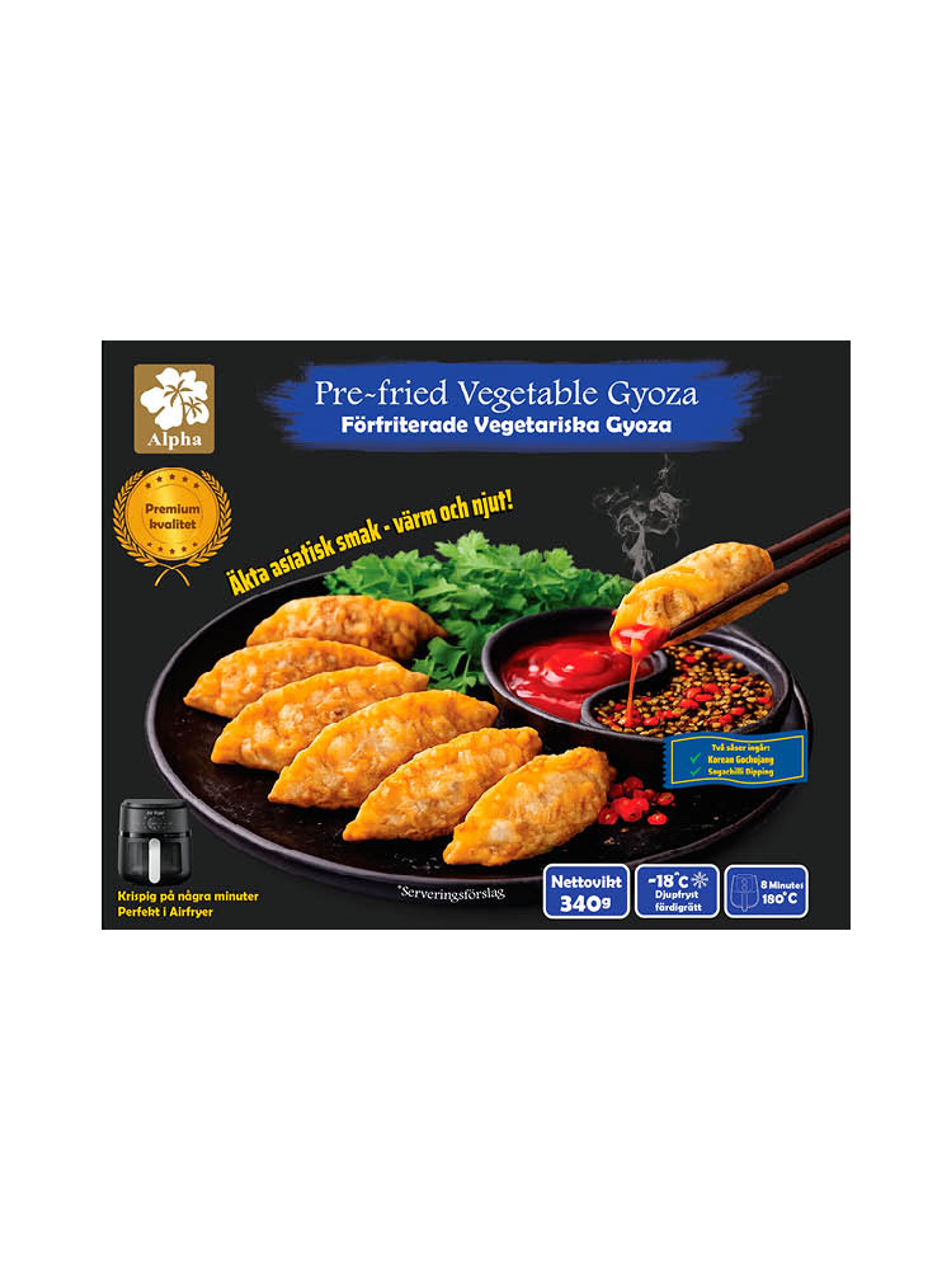 Produktbild som visar Vegetariska Gyoza från Alpha