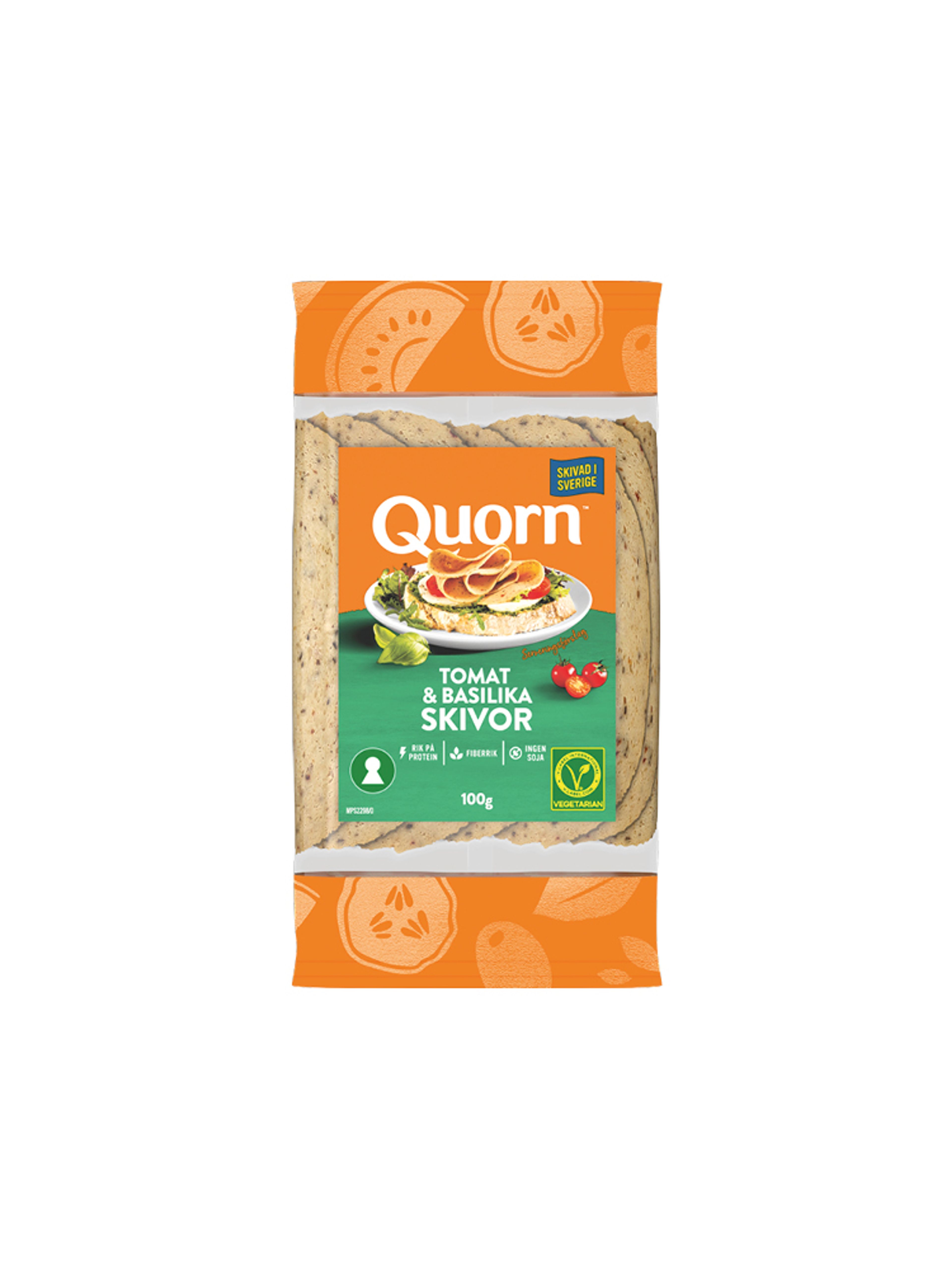 Produktbild som visar Tomat & Basilika Skivor från Quorn
