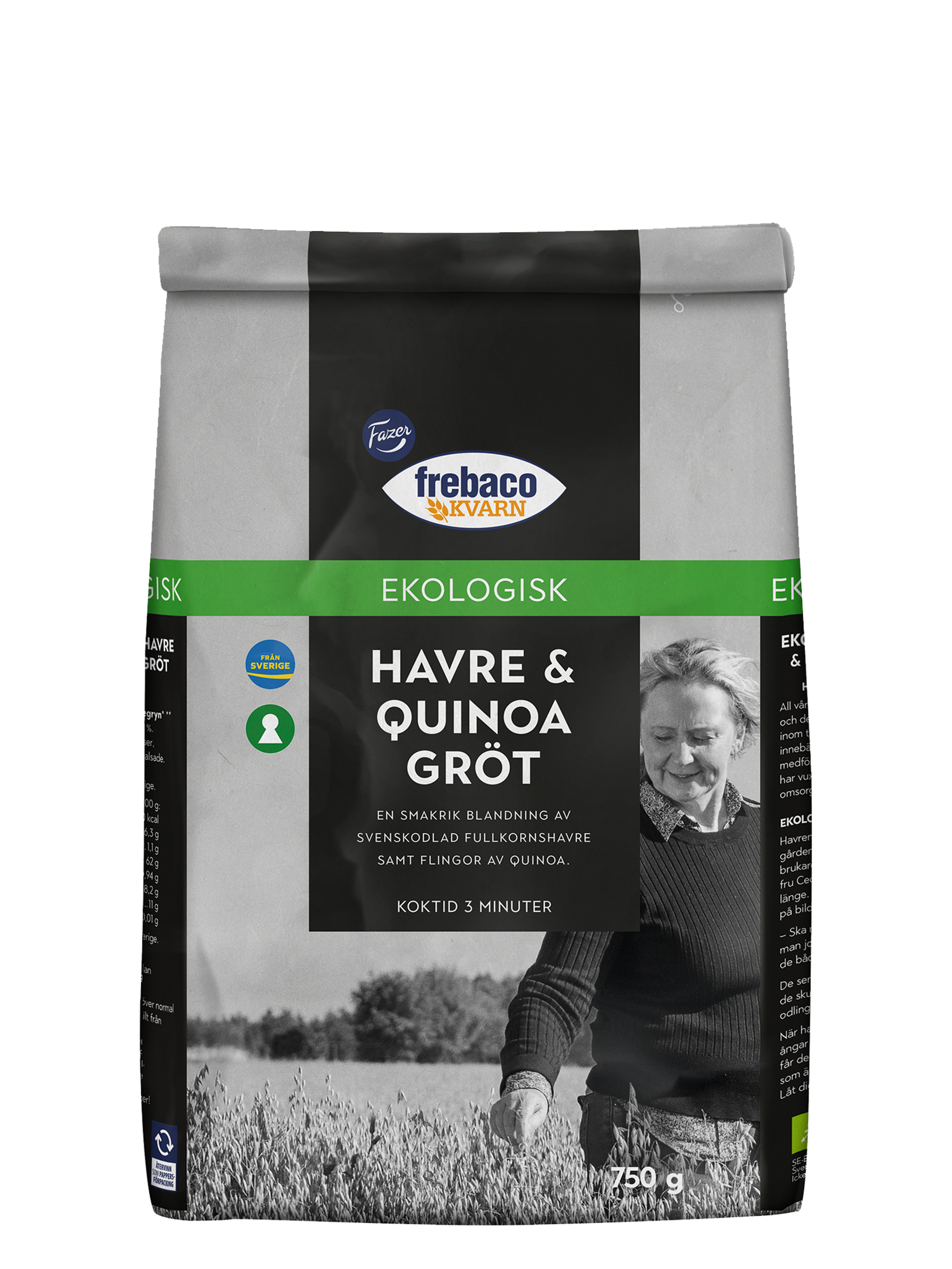 Produktbild som visar Havre & Quinoagröt från Frebaco Kvarn
