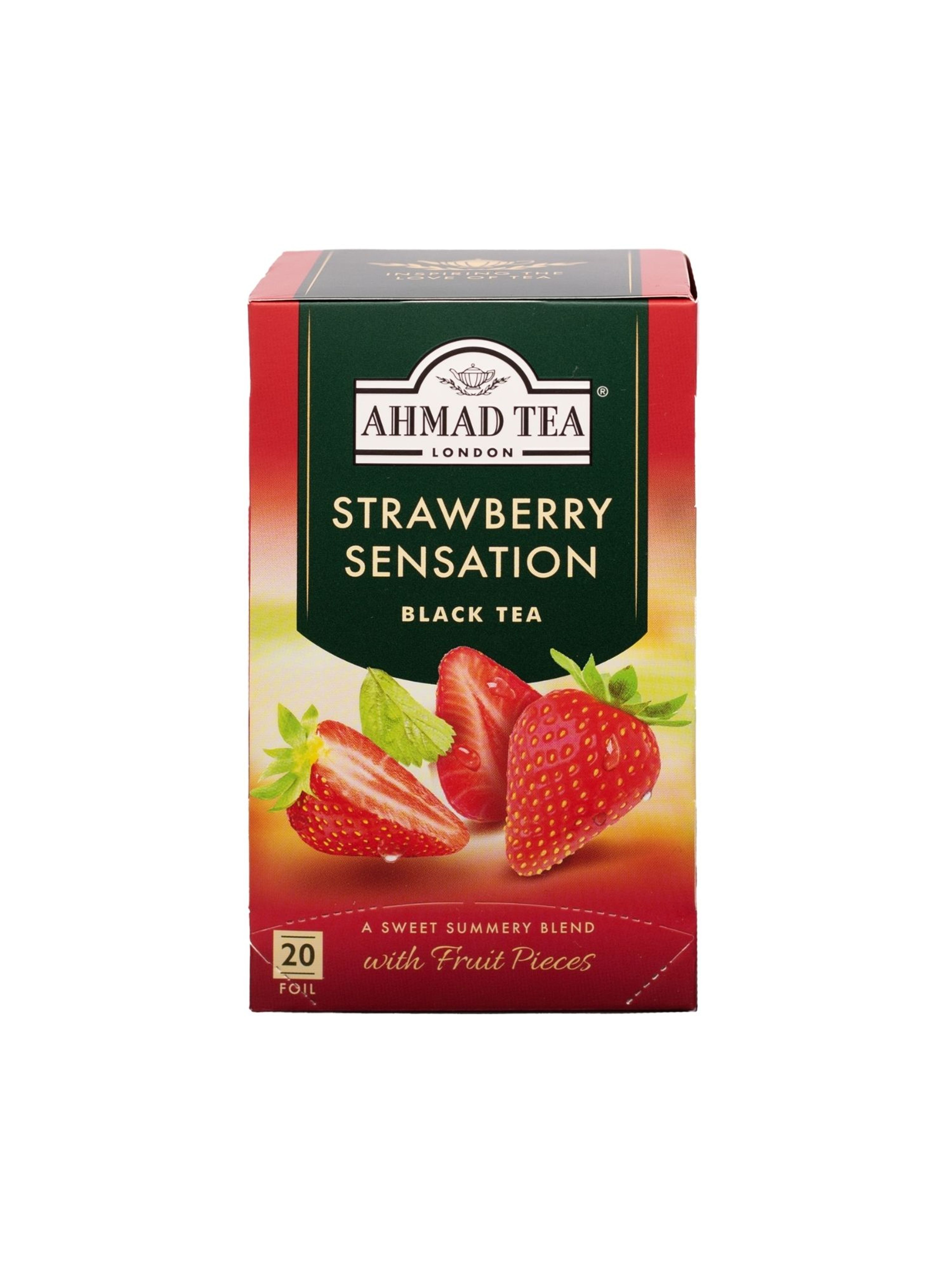Produktbild som visar Svart Te Strawberry Sensation från Ahmad Tea