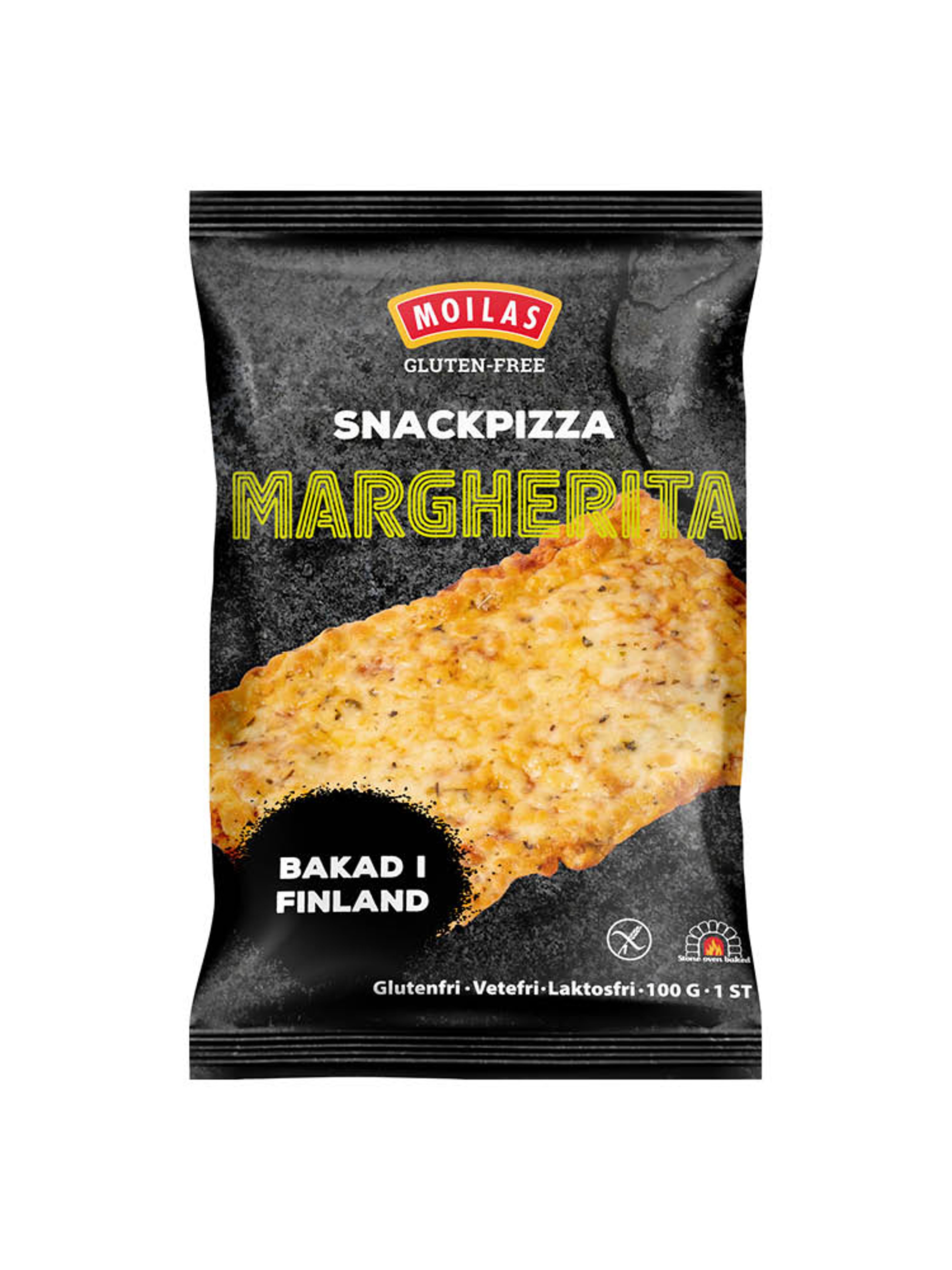 Produktbild som visar Gluten-Free Snackpizza Margherita från Moilas