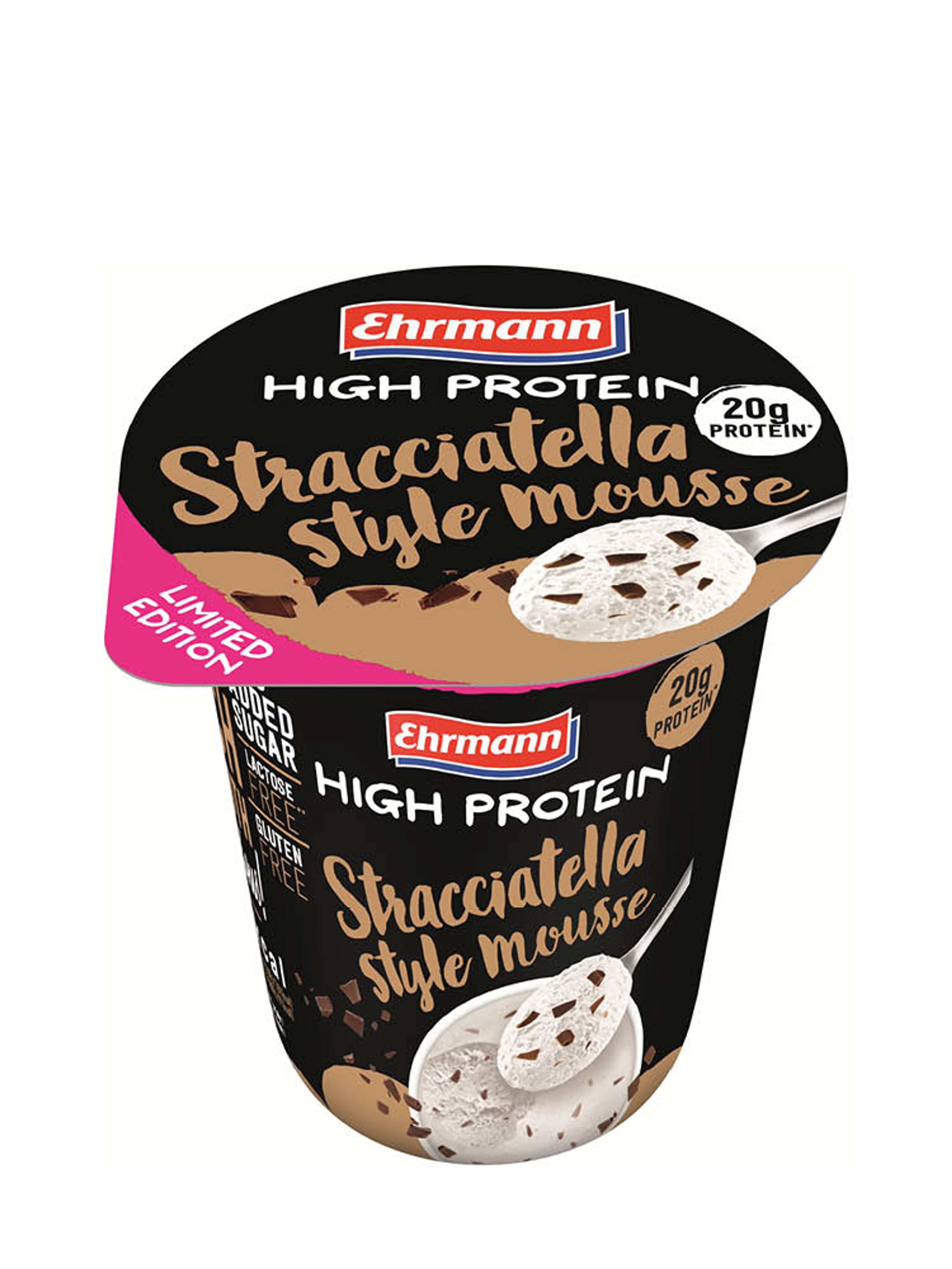 Produktbild som visar High Protein Mousse Stracciatella från Ehrmann