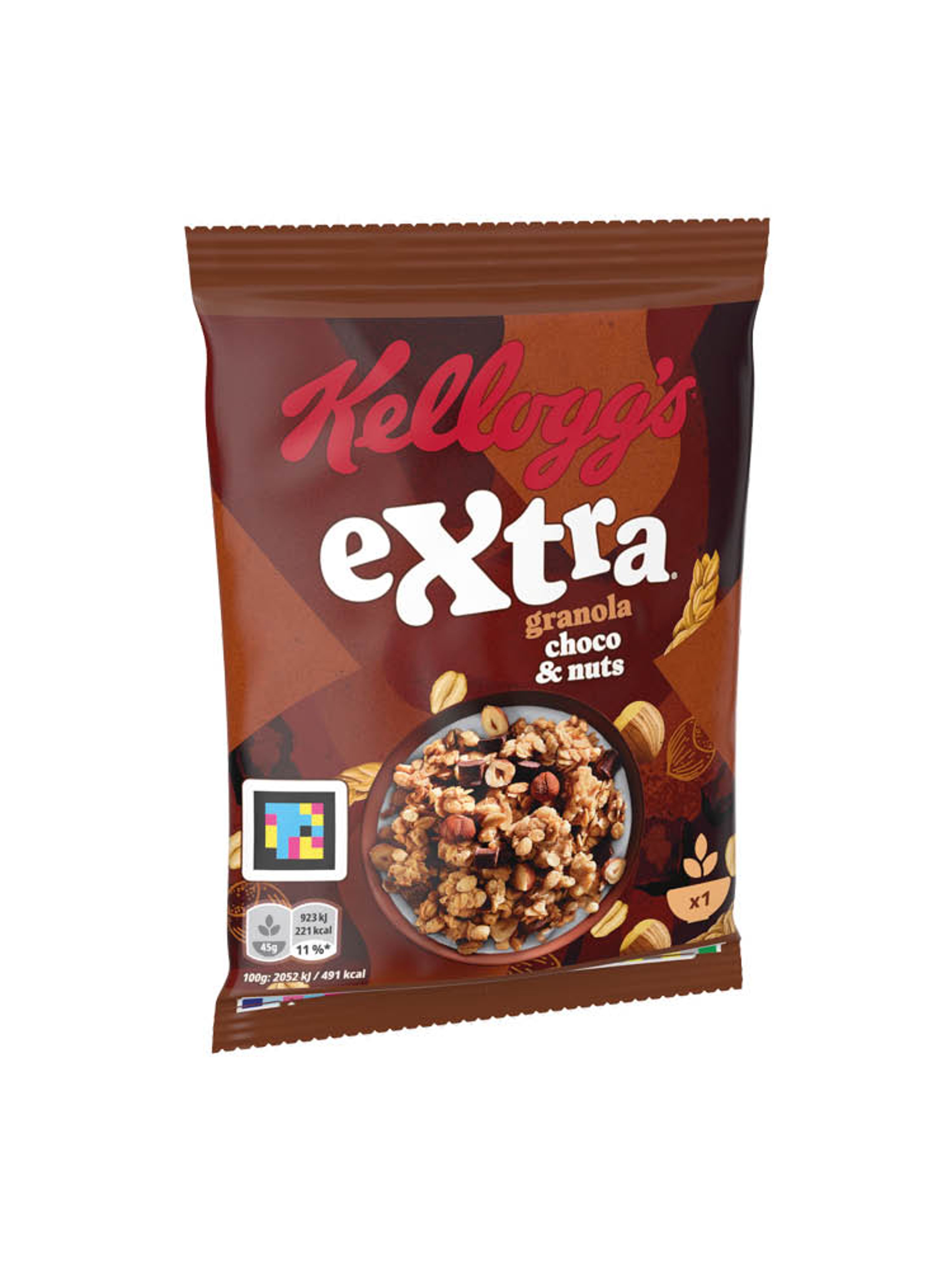Produktbild som visar Extra Choco & Nuts Granola från Kellogg's Extra