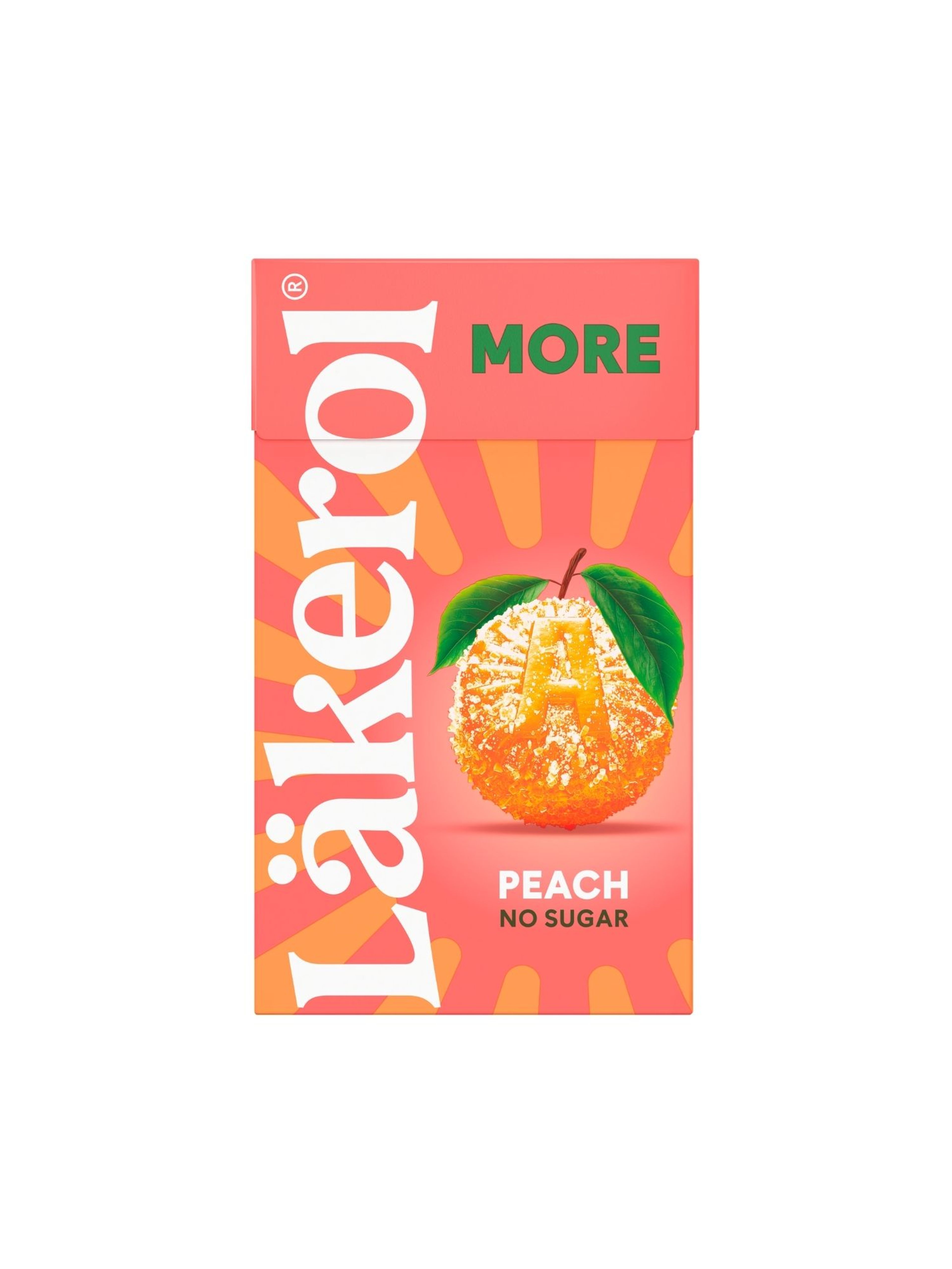 Produktbild som visar MORE Peach från Läkerol