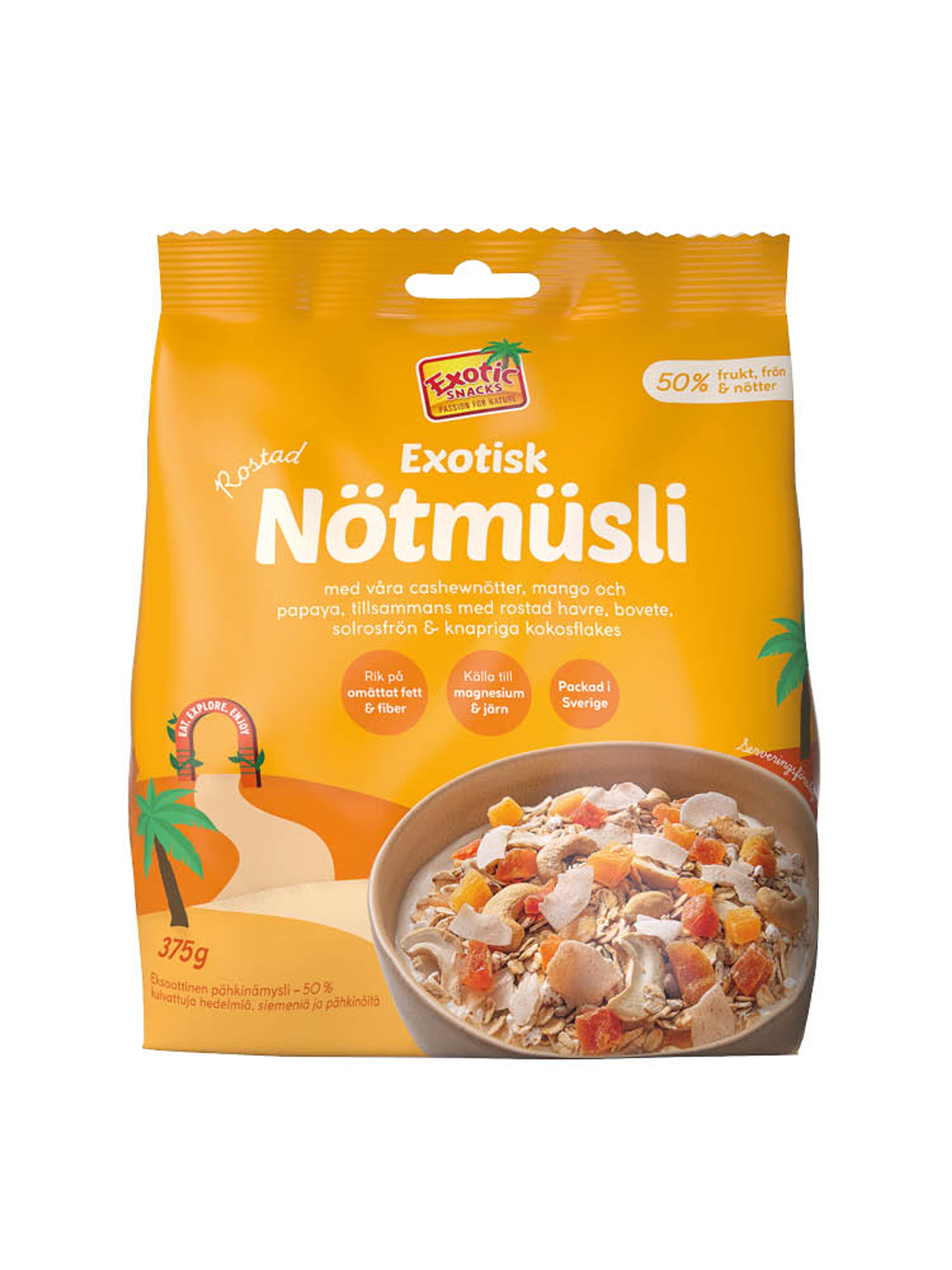 Produktbild som visar Nötmüsli Exotisk från Exotic snacks