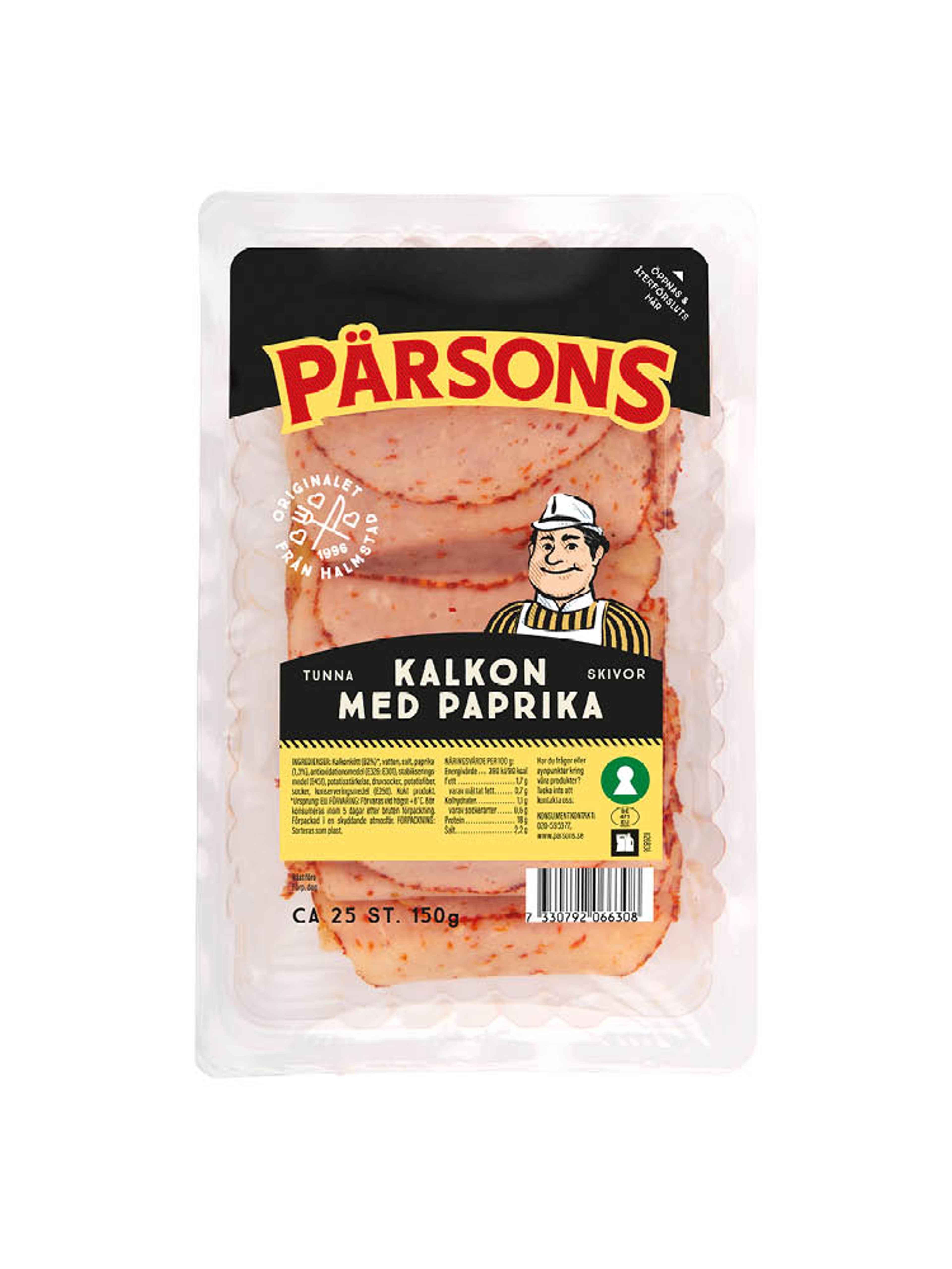 Produktbild som visar Pärsons Tunna skivor Kalkon med paprika från Pärsons