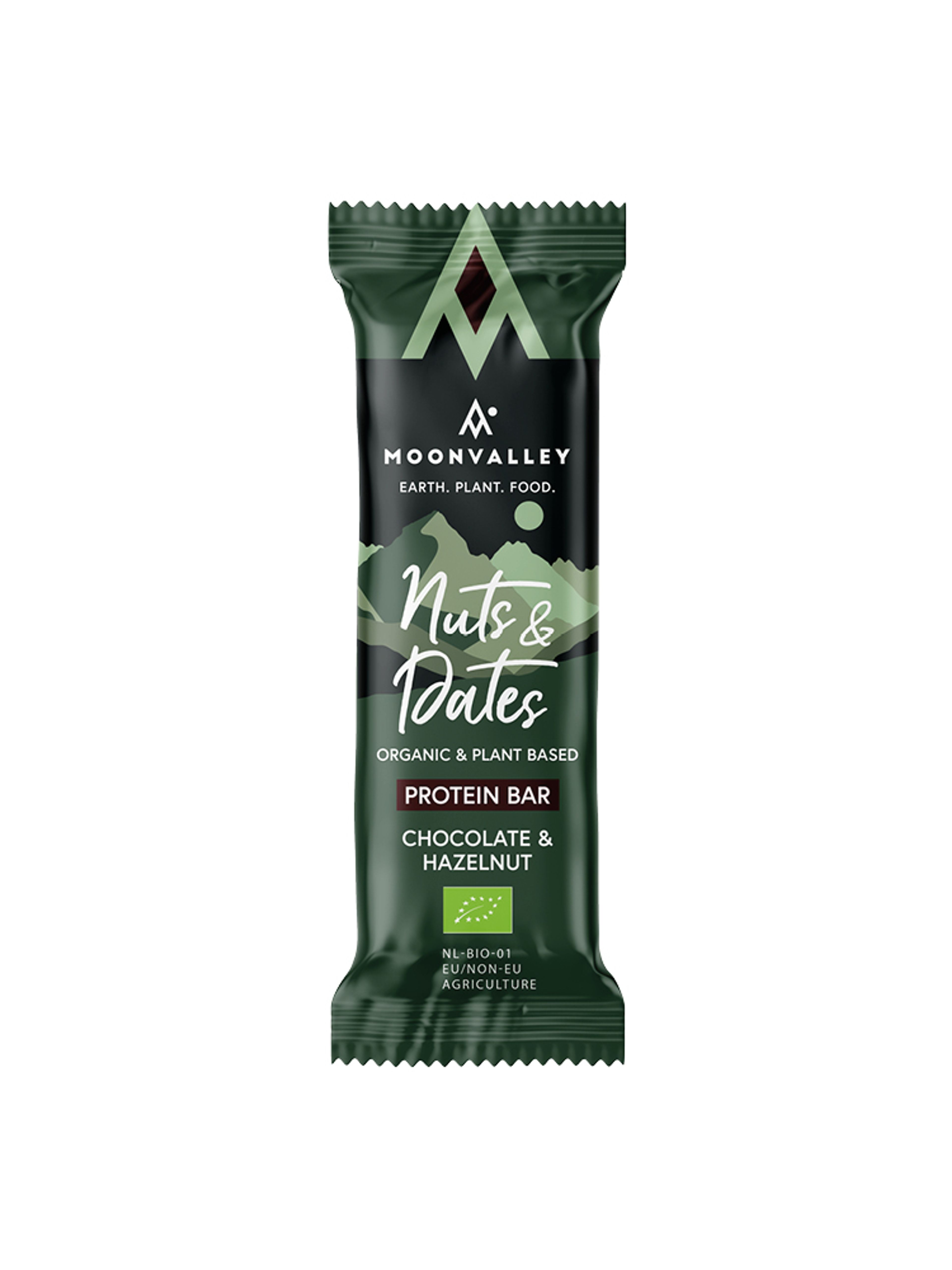 Produktbild som visar Nuts & Dates Bar Chocolate & Hazelnut från Moonvalley