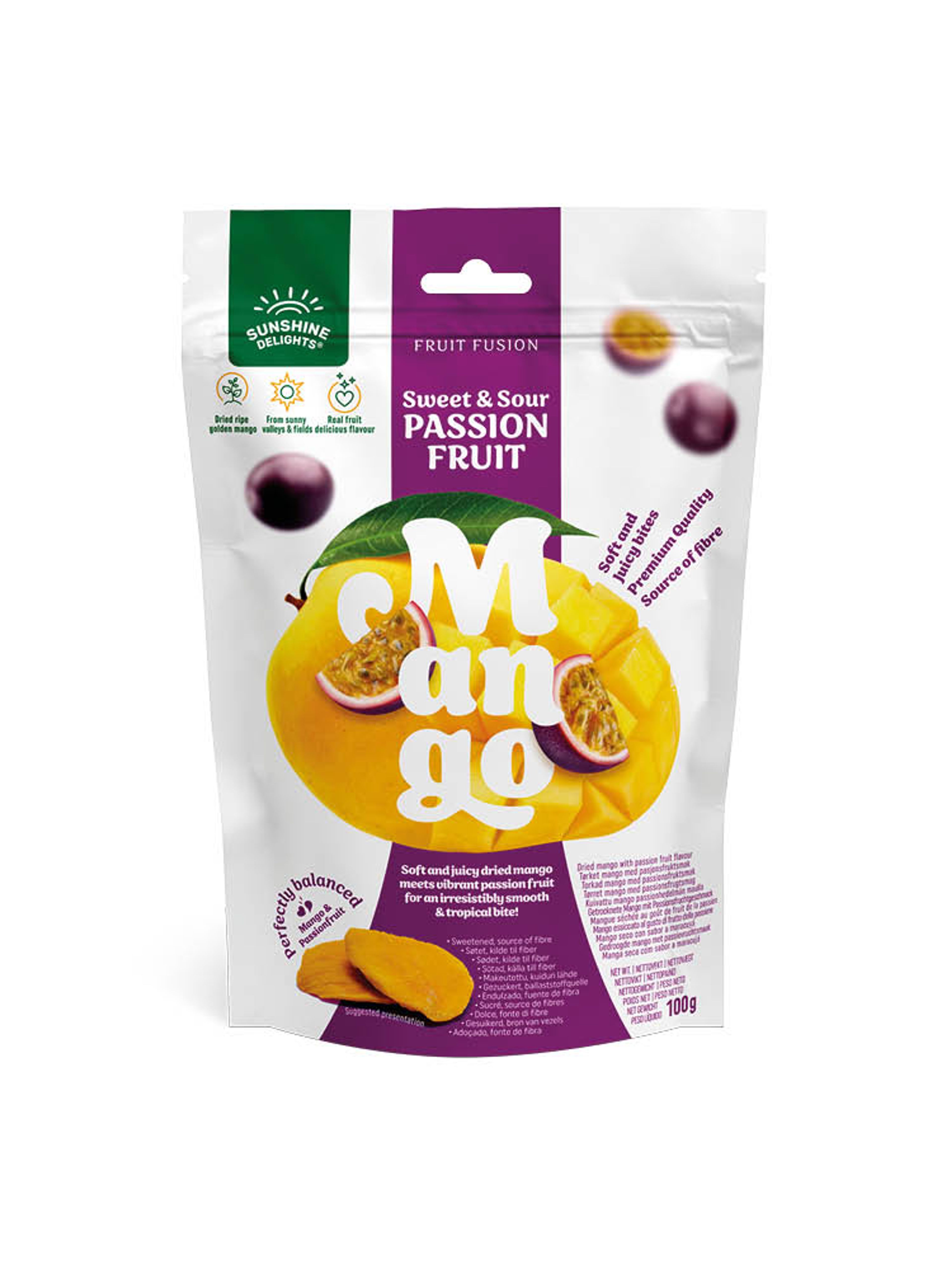 Produktbild som visar Sweet & Sour Passion Fruit Mango från Sunshine Delights