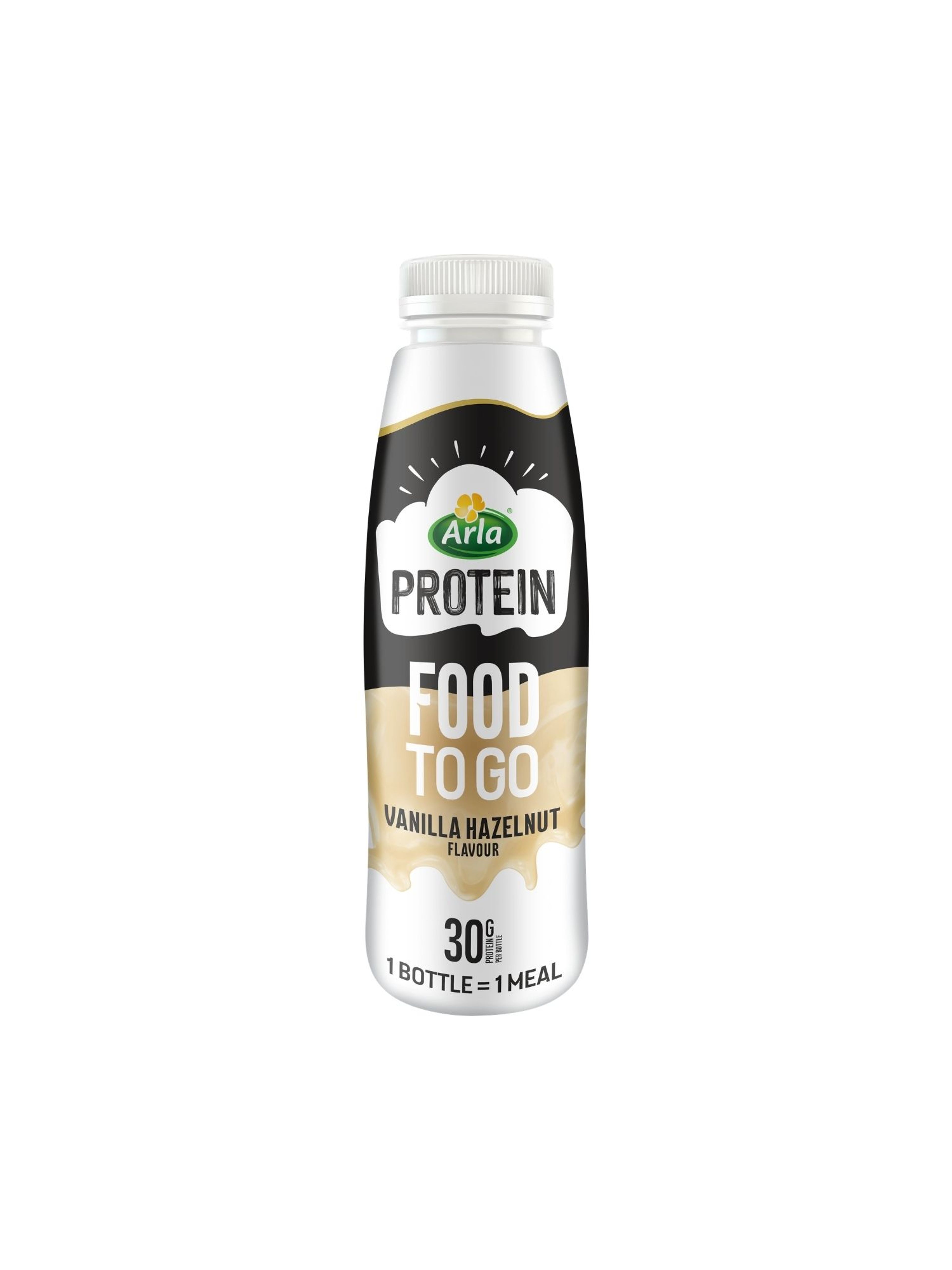 Produktbild som visar Food To Go Vanilj/Hasselnöt från Arla Protein