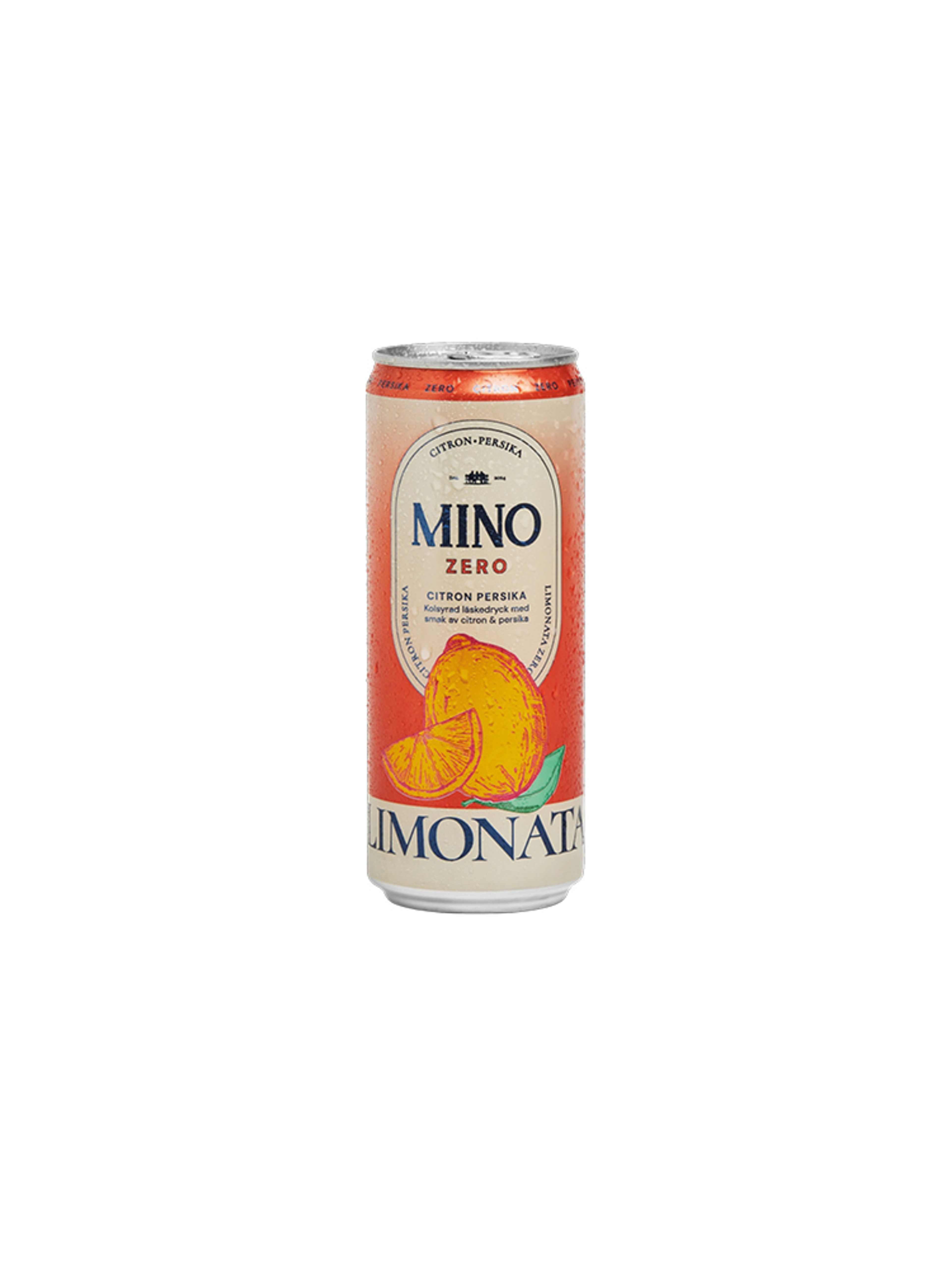 Produktbild som visar Limonata Citron & Persika Zero från Mino