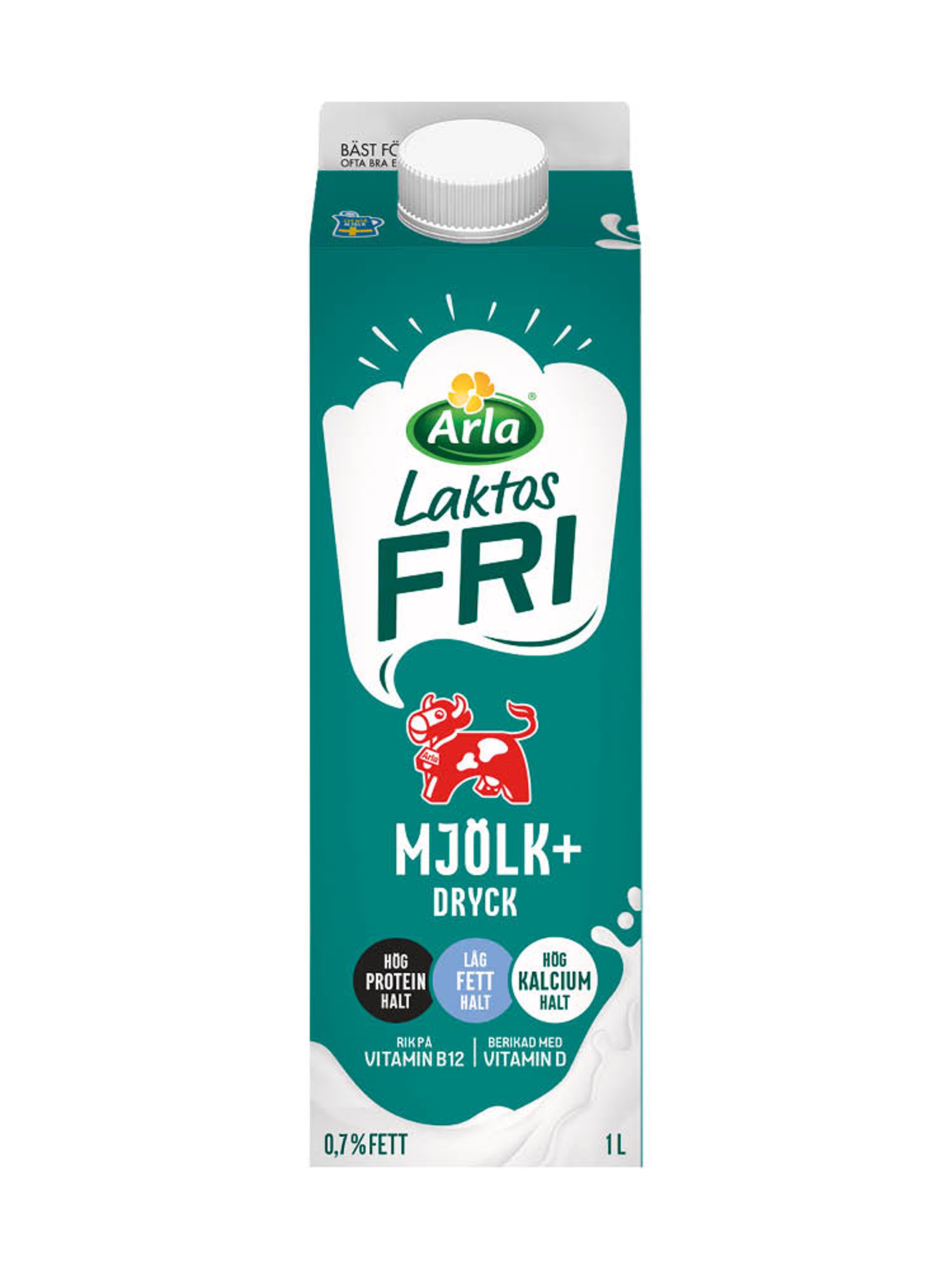 Produktbild som visar Laktosfri Mjölkdryck+ från Arla Ko®
