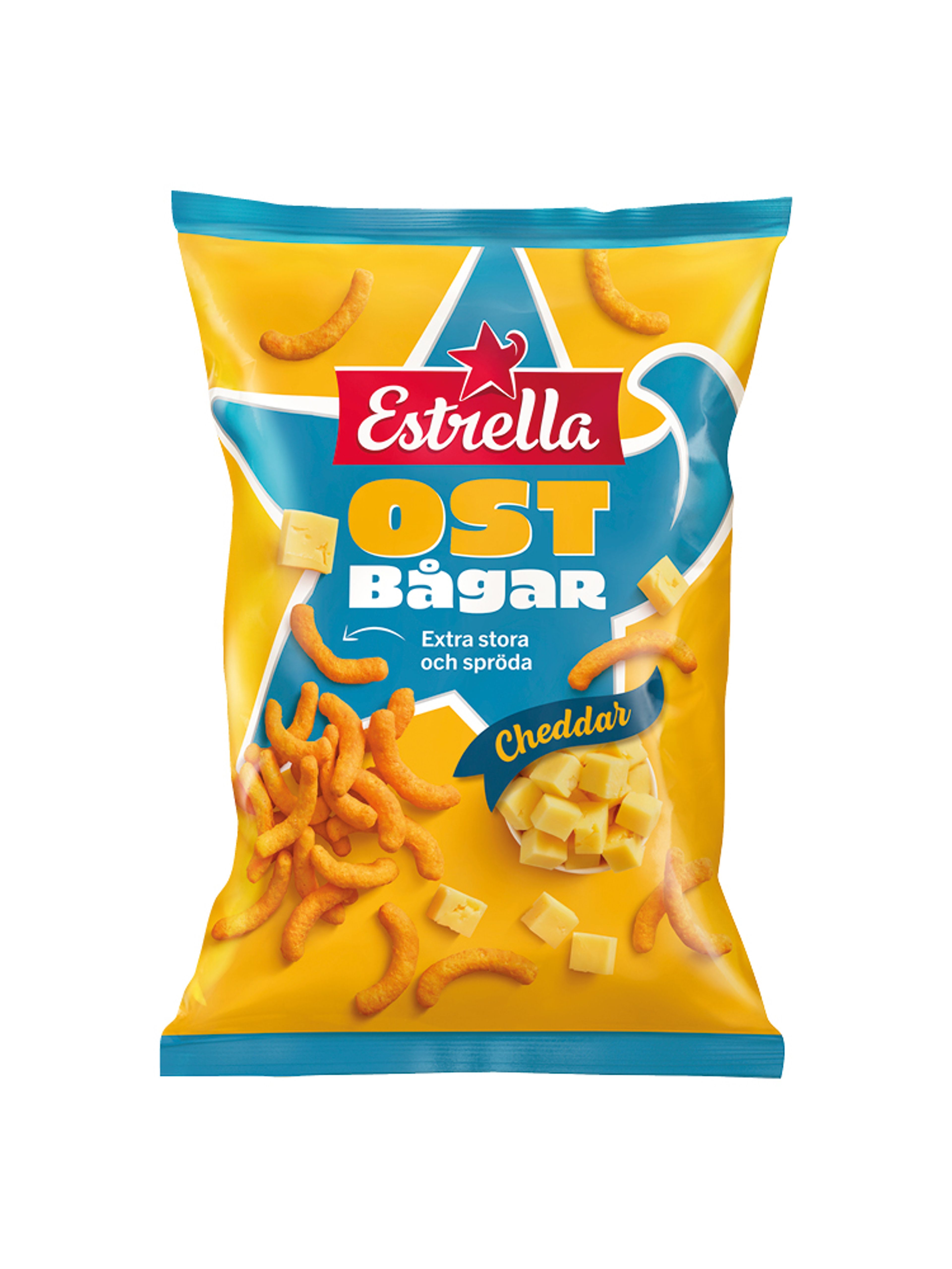 Produktbild som visar Ostbågar Extra Stora från Estrella