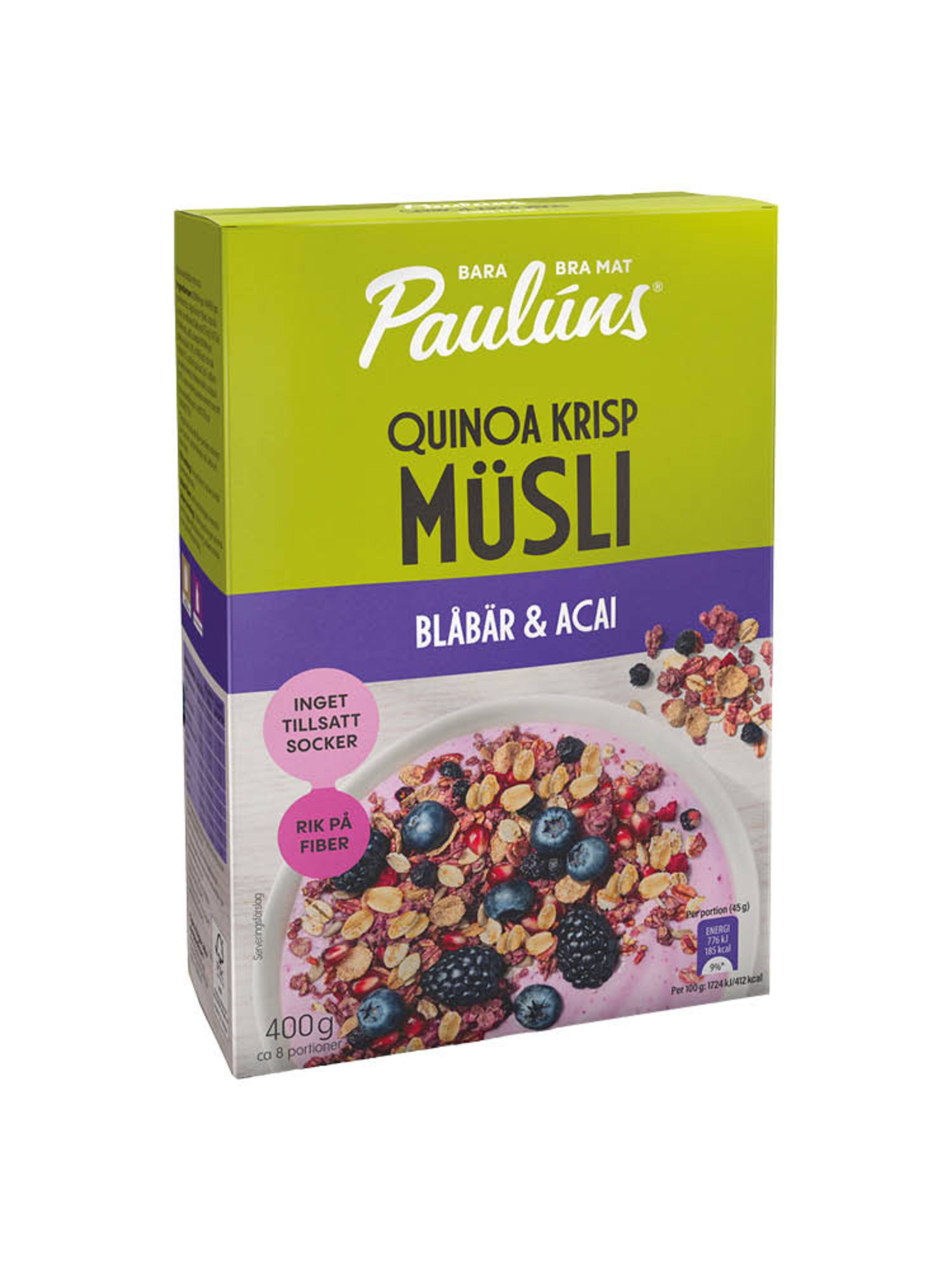 Produktbild som visar Müsli Blåbär & Acai från Paulúns