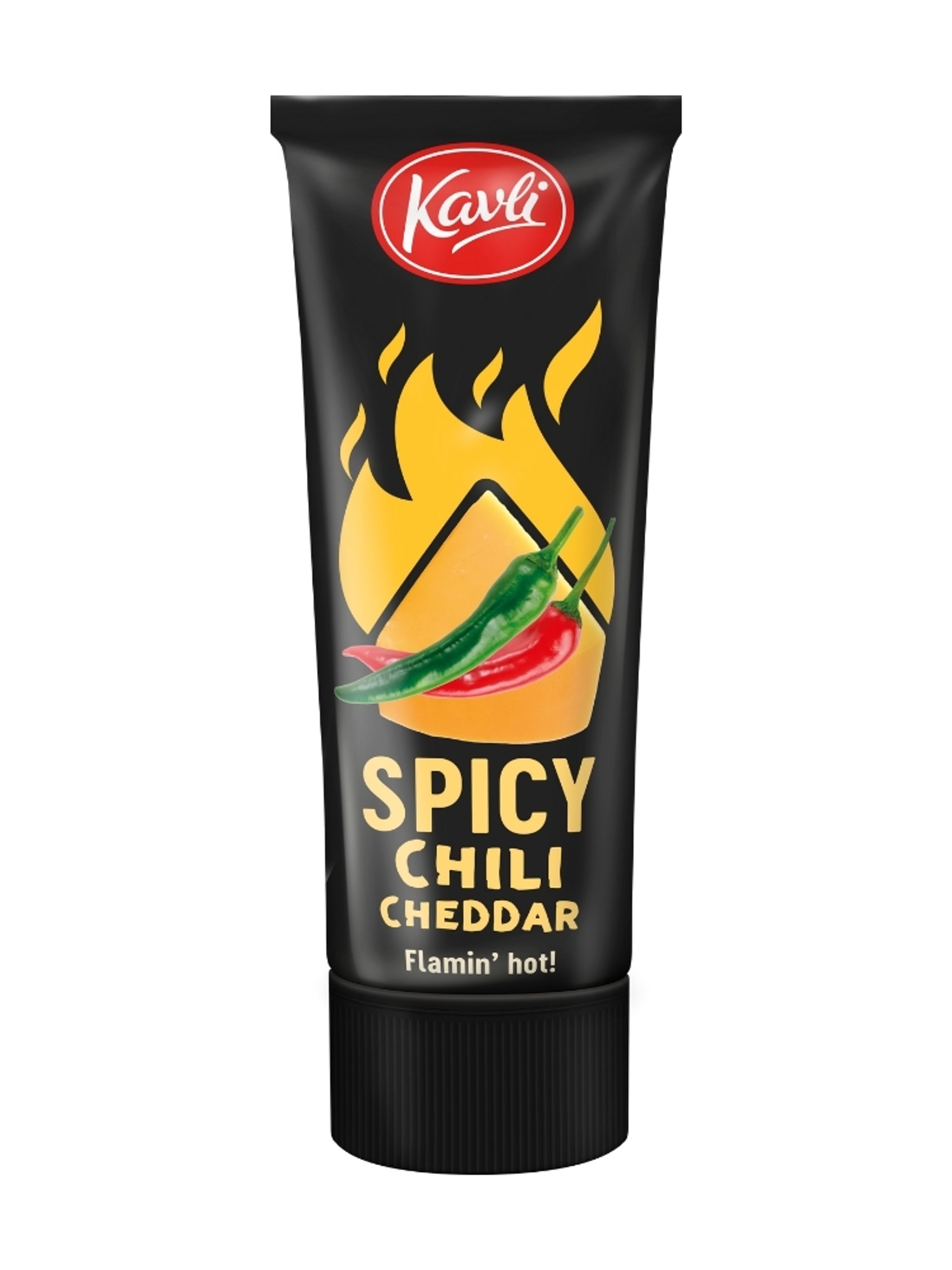 Produktbild som visar Spicy Chili Cheddar från Kavli