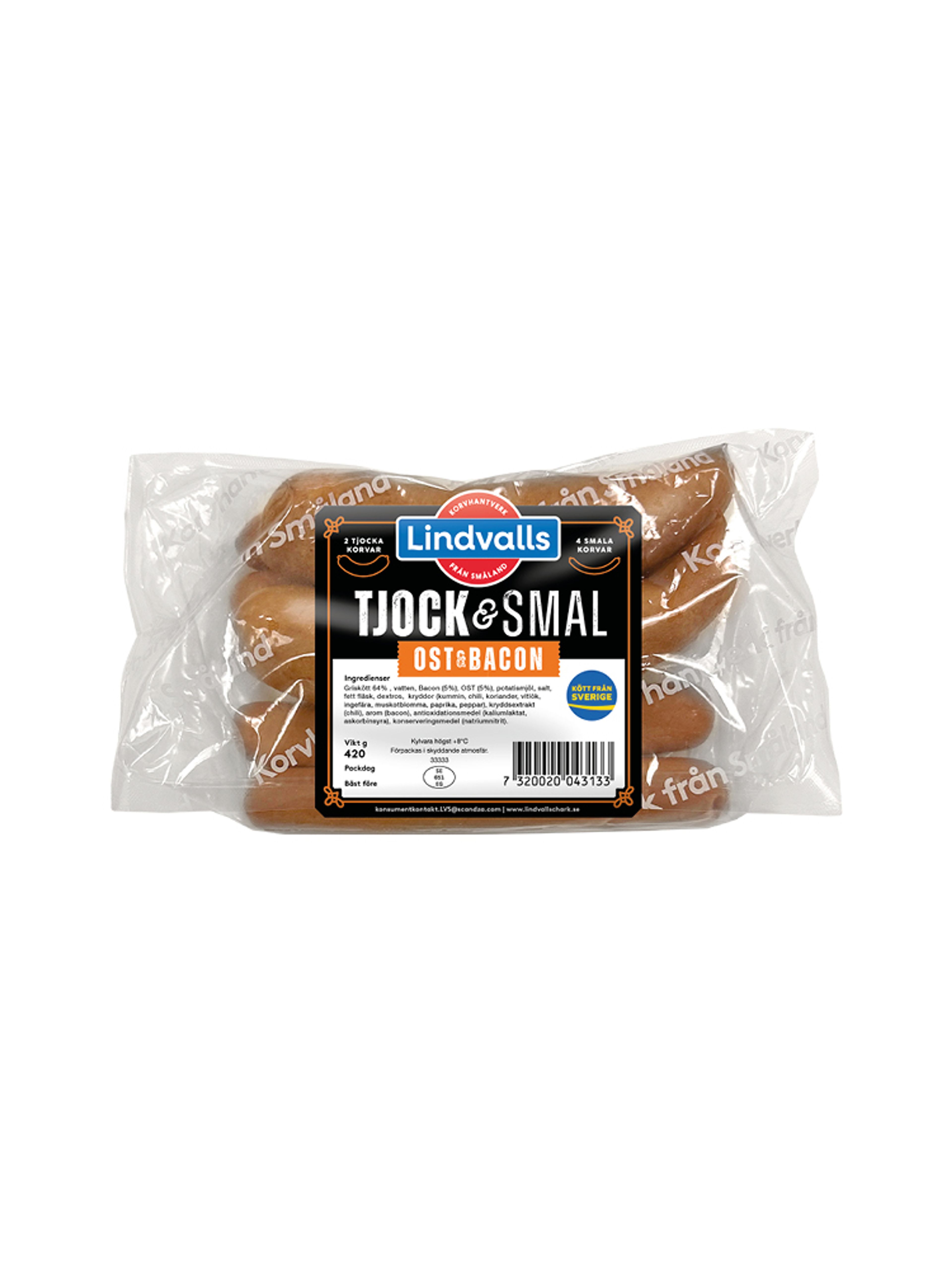 Produktbild som visar Tjock & Smal Ost & Bacon från Lindvalls