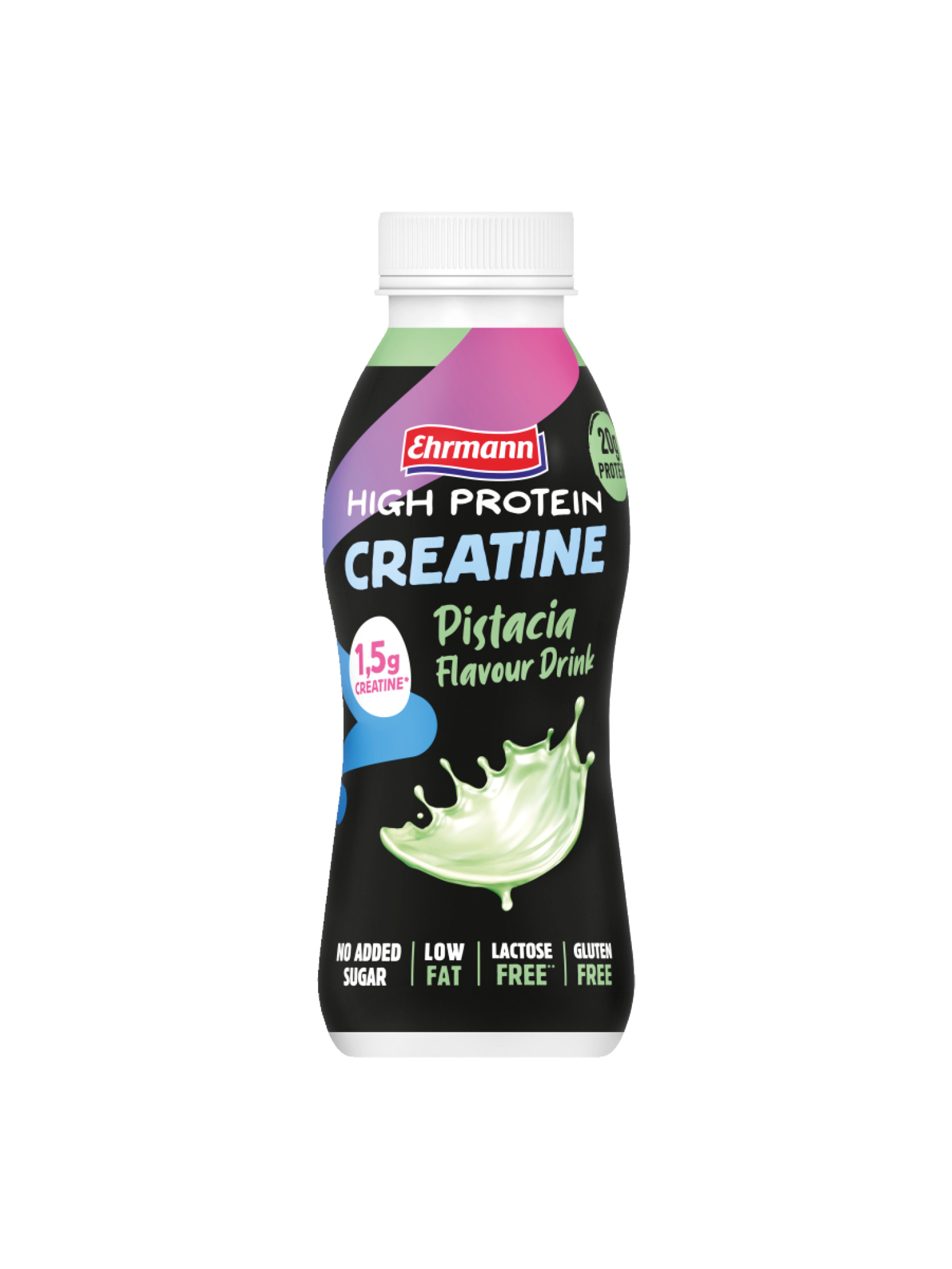 Produktbild som visar High Protein Creatine Drink Pistage från Ehrmann