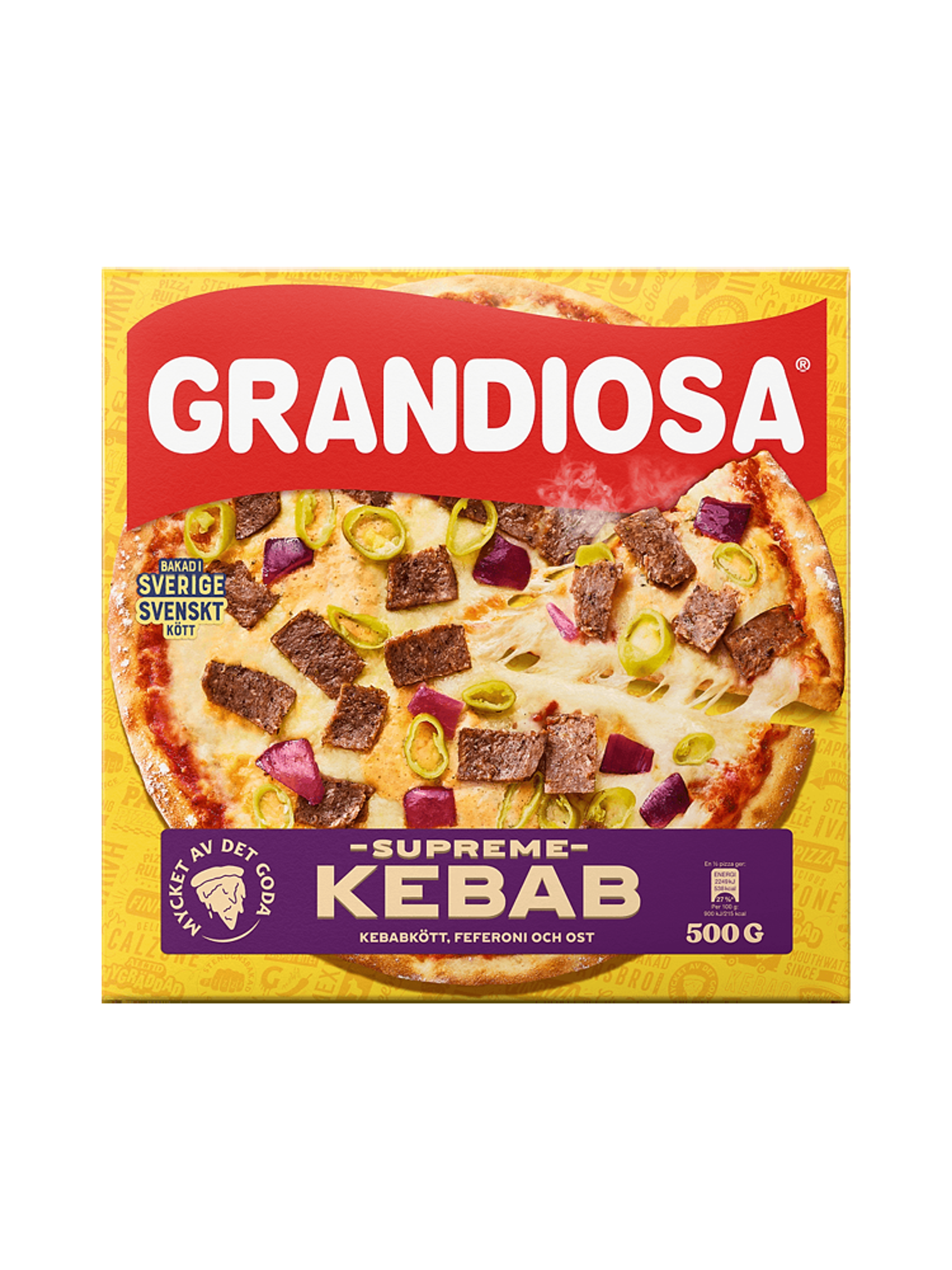Produktbild som visar Pizza Supreme Kebab från Grandiosa