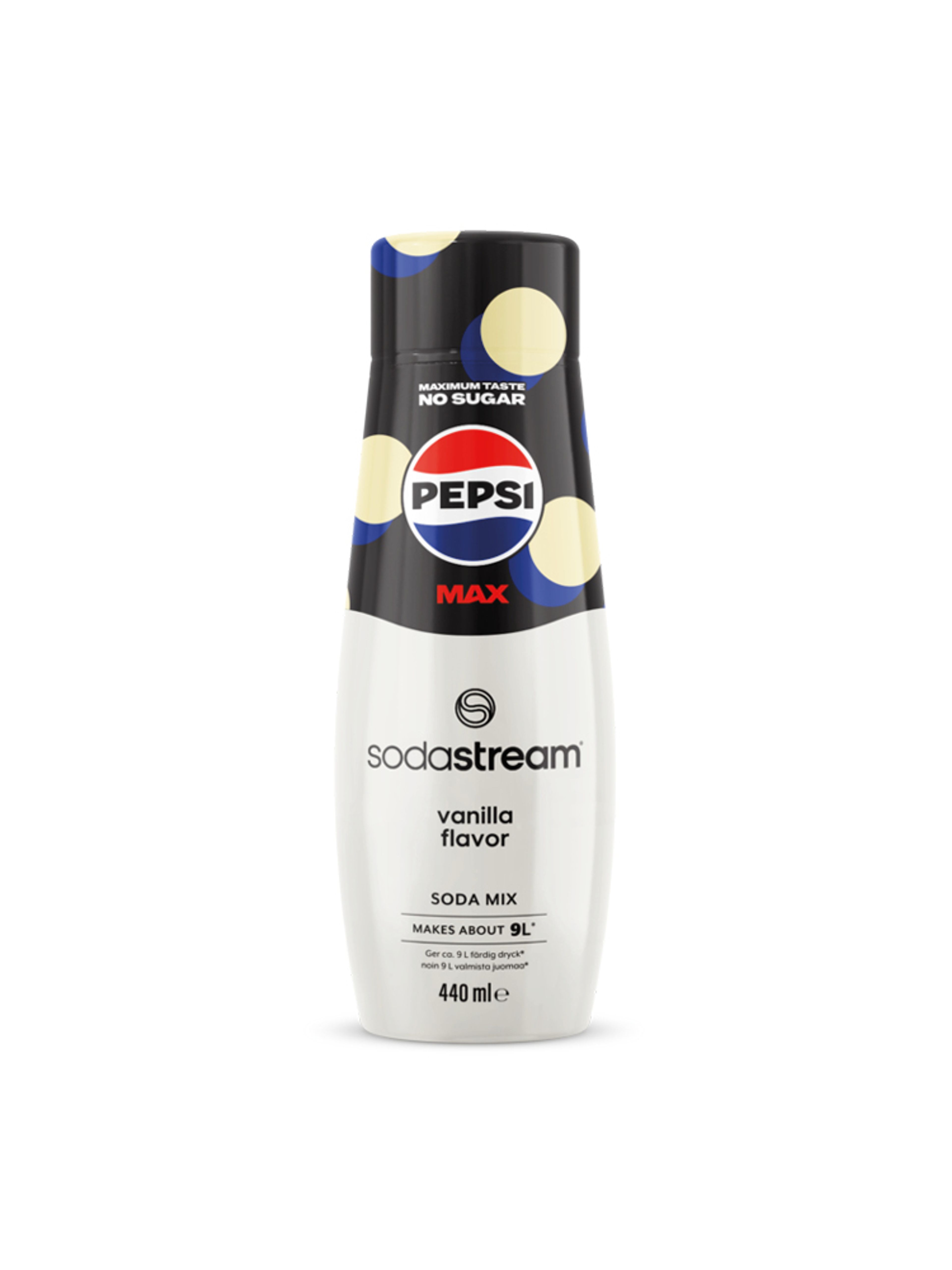 Produktbild som visar Pepsi Max Vanilla Zero från Sodastream