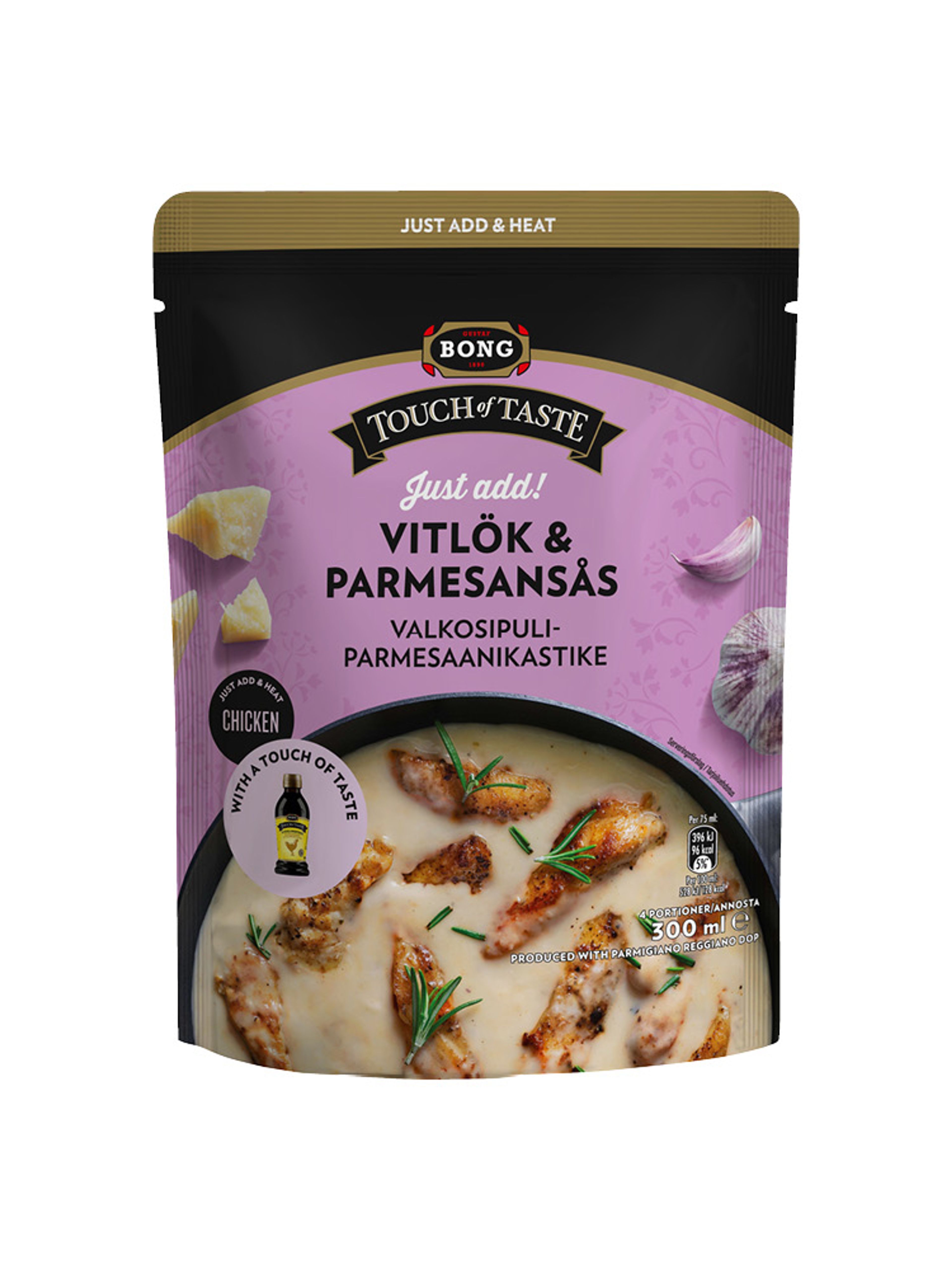 Produktbild som visar  Just Add Vitlök & Parmesan från Bong Touch of Taste