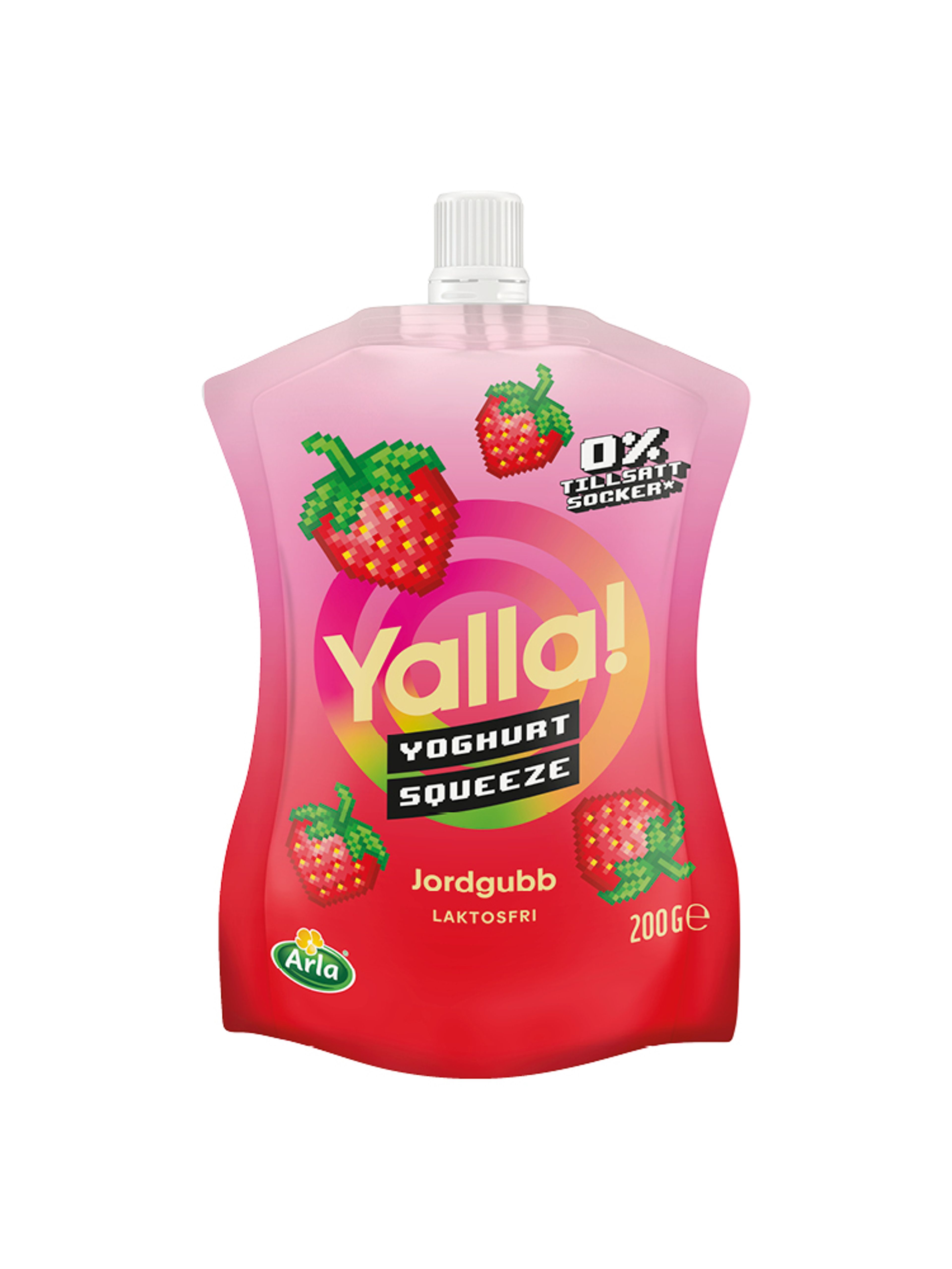Produktbild som visar Yalla! Yoghurt Squeeze Jordgubb från Yalla®