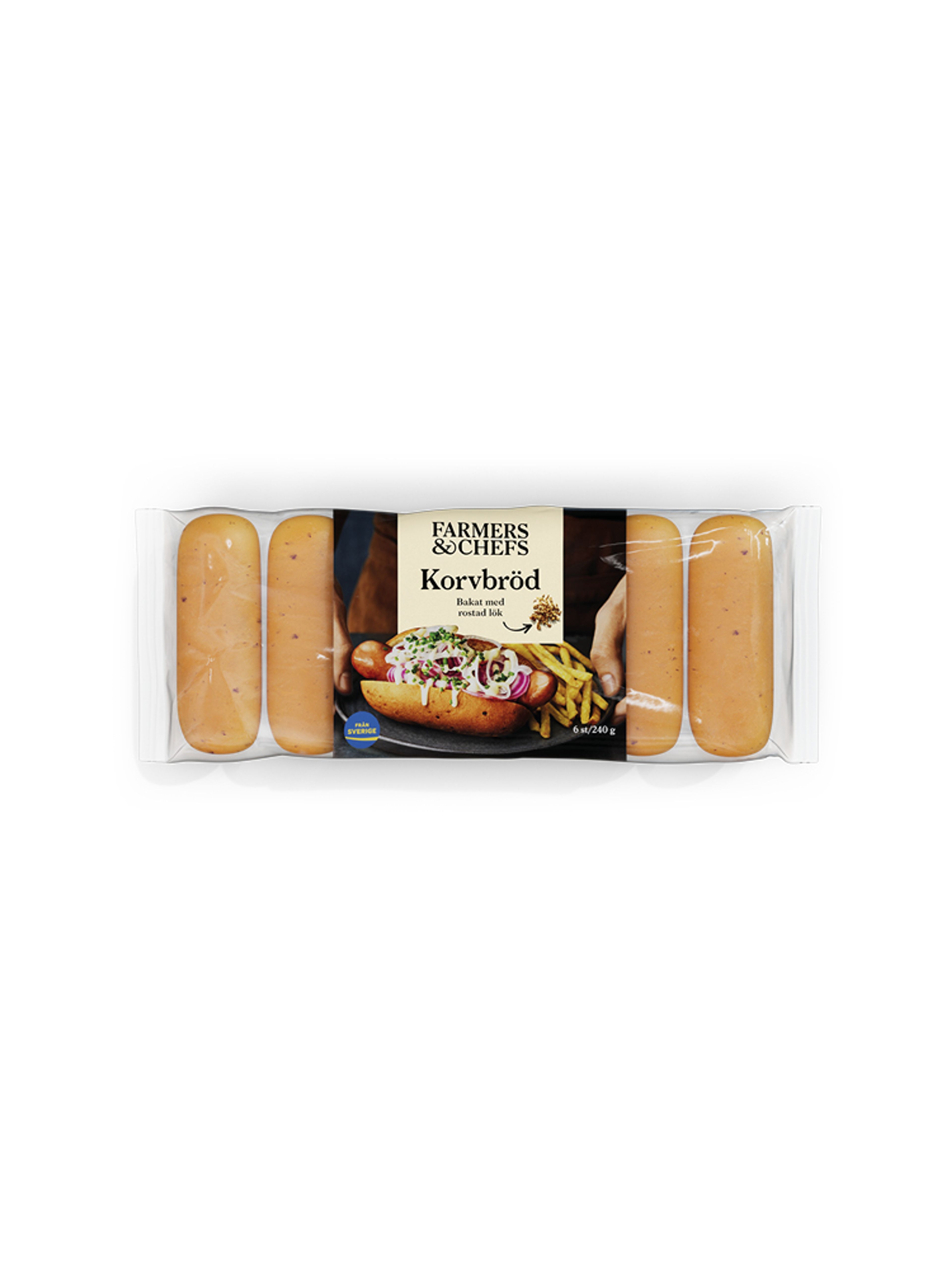Produktbild som visar Korvbröd med rostad lök från Farmers & Chefs