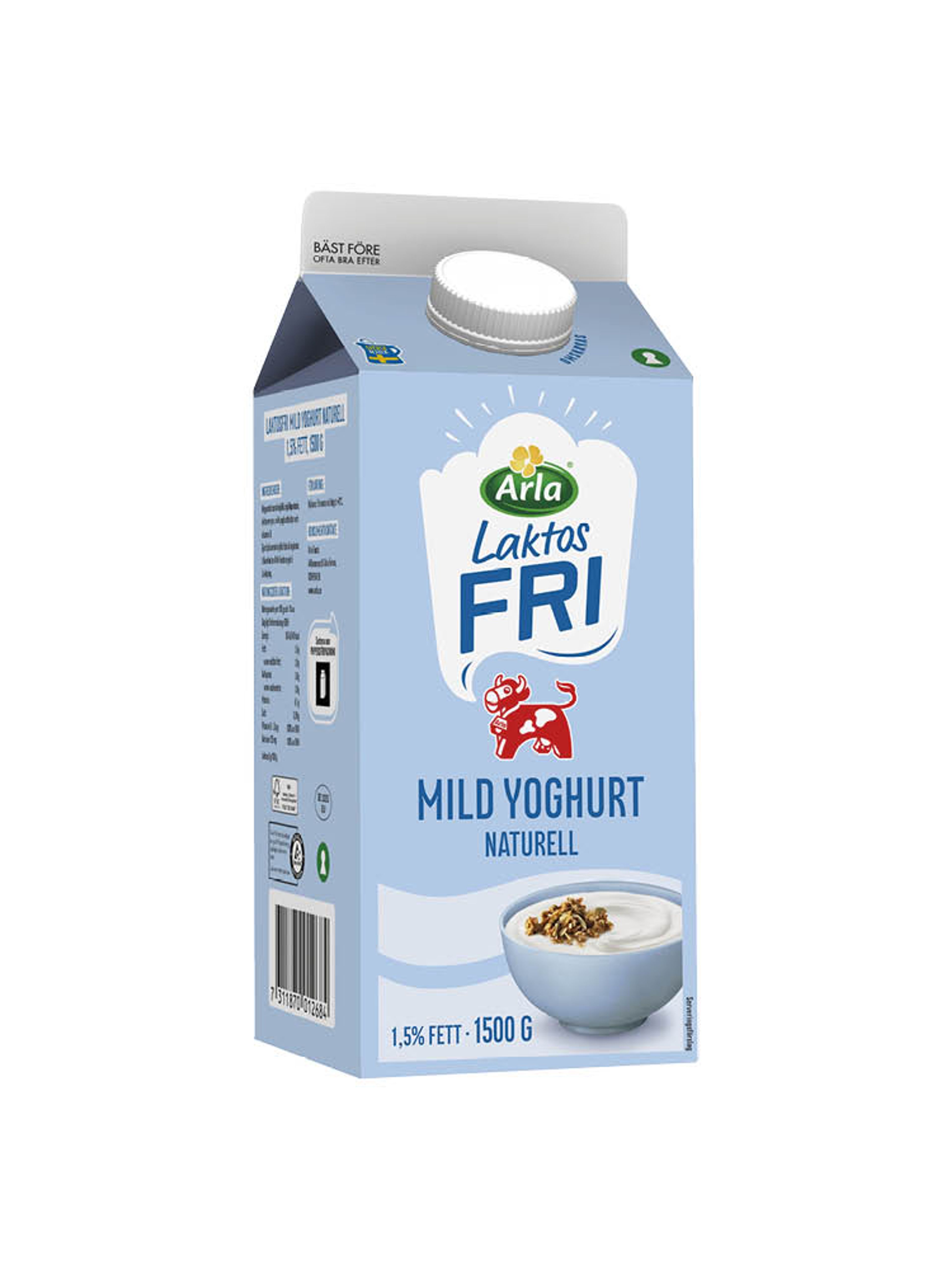 Produktbild som visar Laktosfri mild yoghurt naturell 1.5% från Arla Ko®