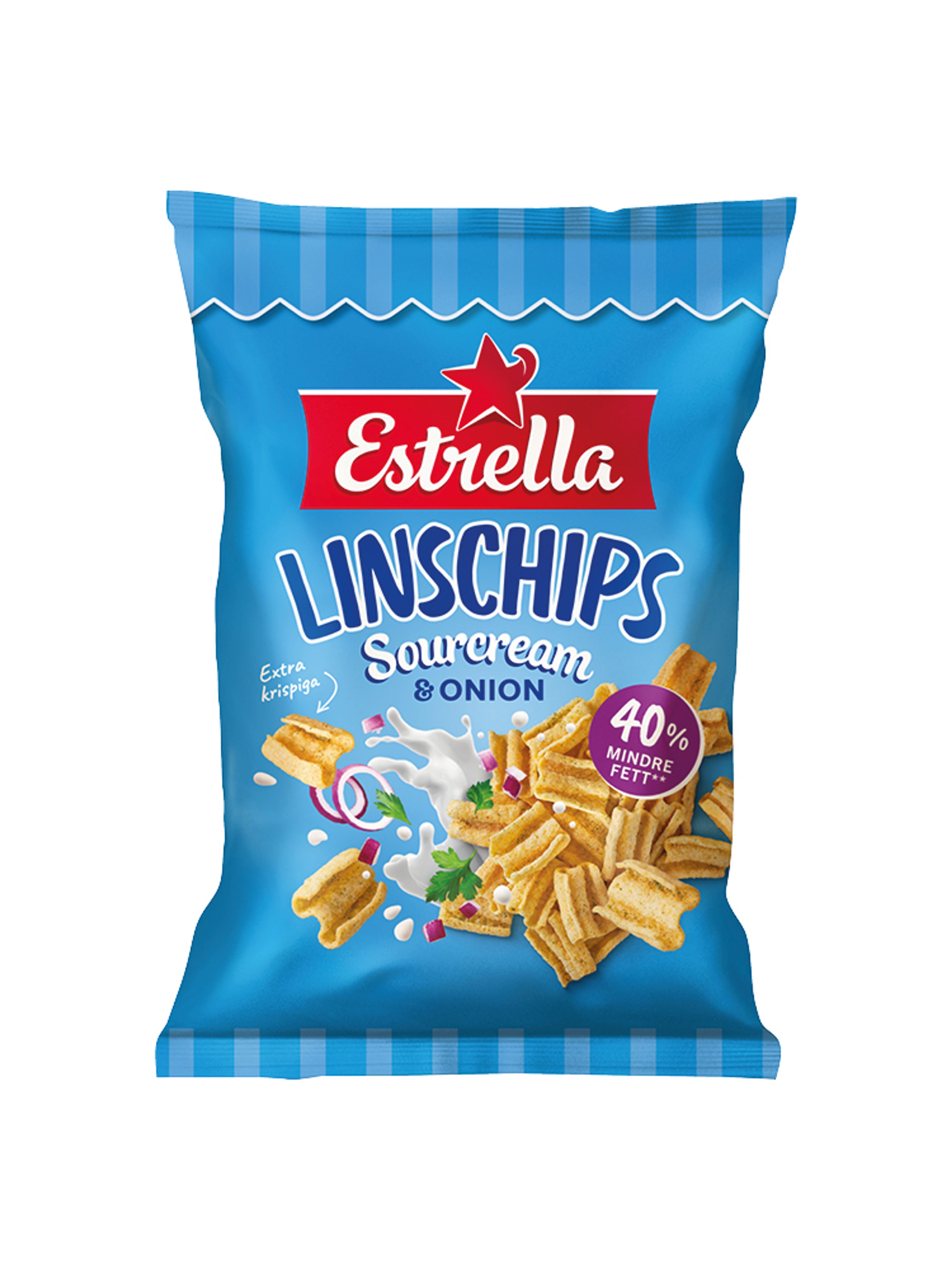 Produktbild som visar Linschips Sourcream & onion från Estrella