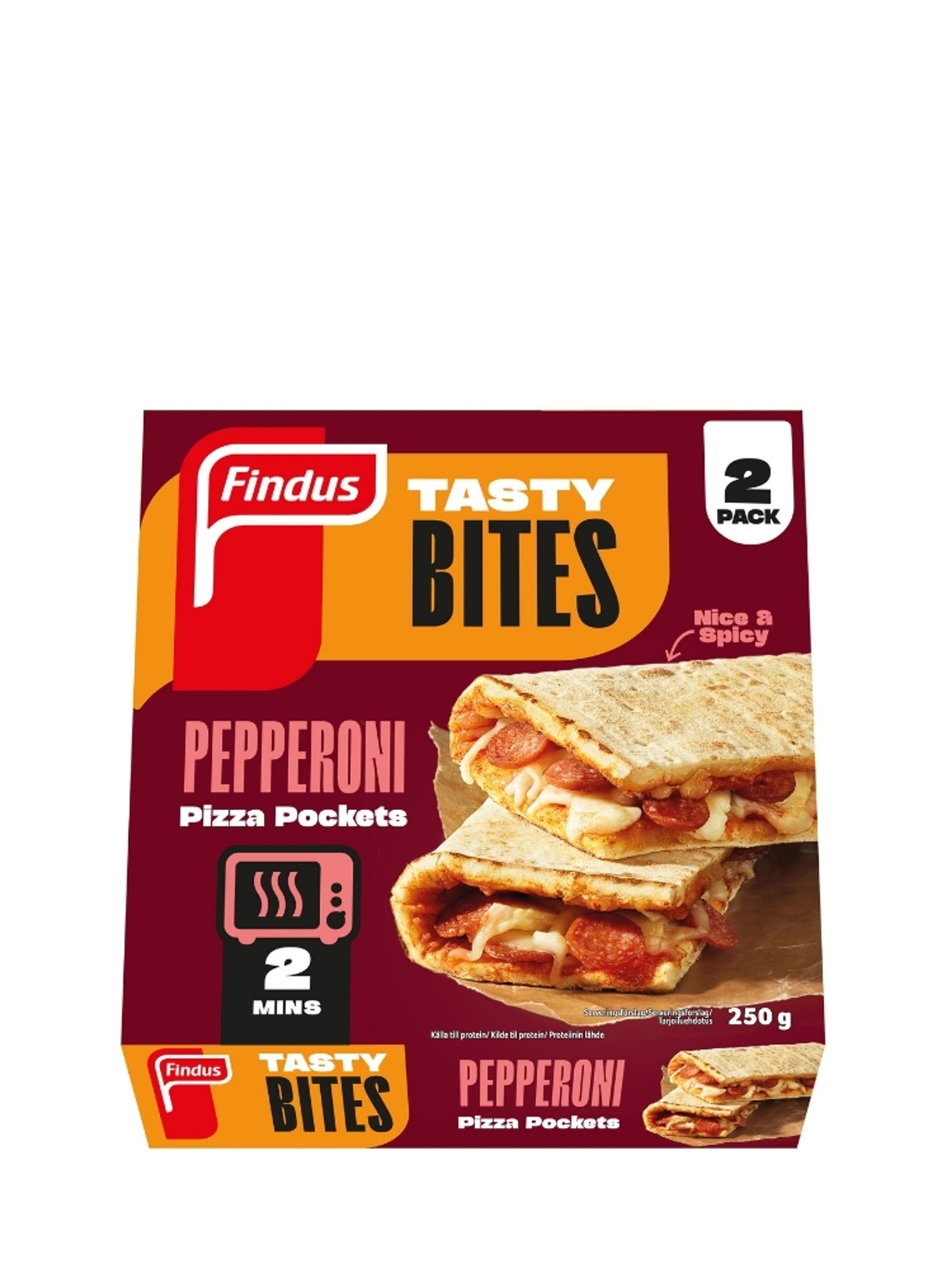 Produktbild som visar Pizza Pockets Pepperoni från Findus