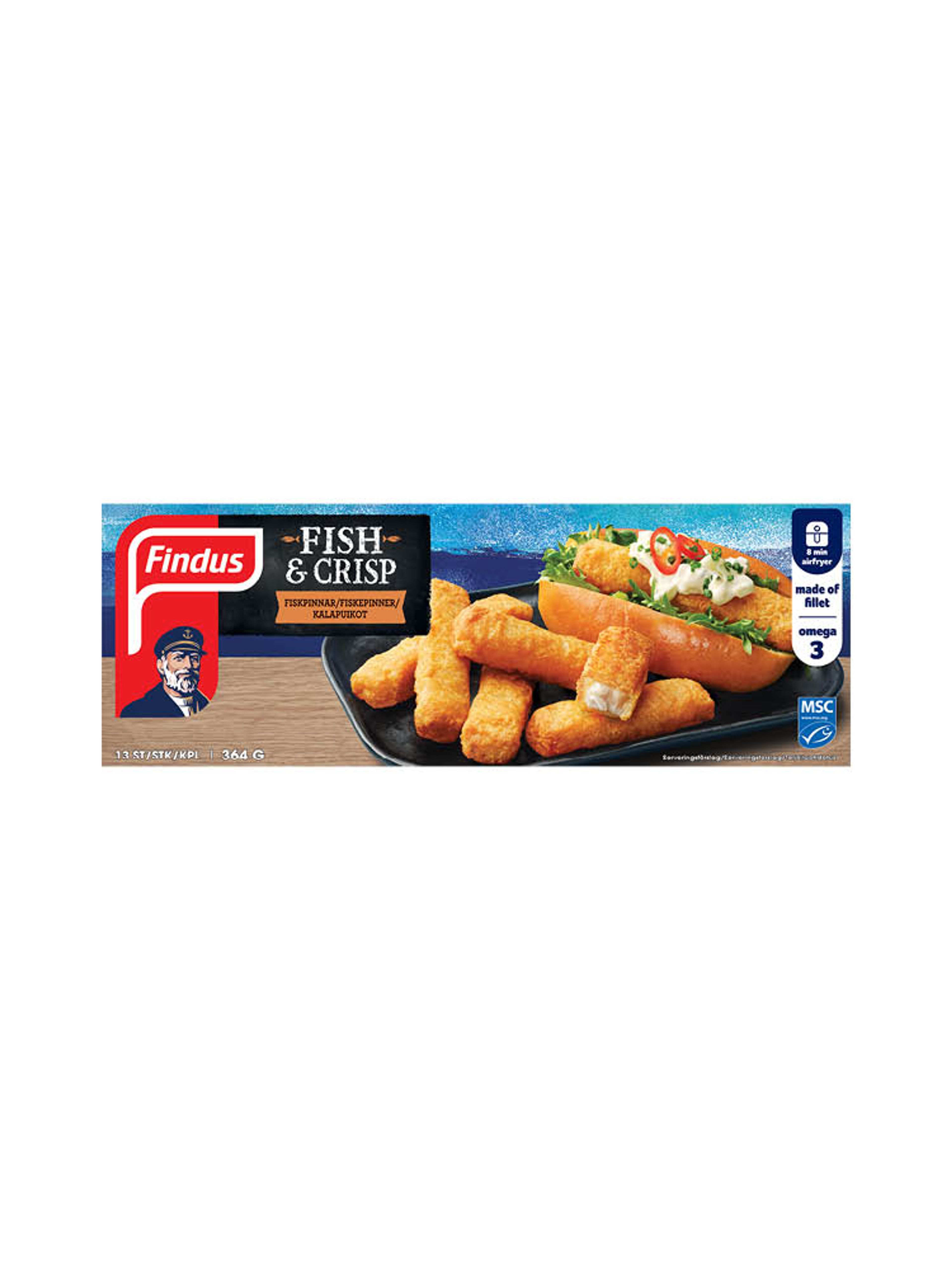 Produktbild som visar Fish & Crisp Fish Fingers från Findus