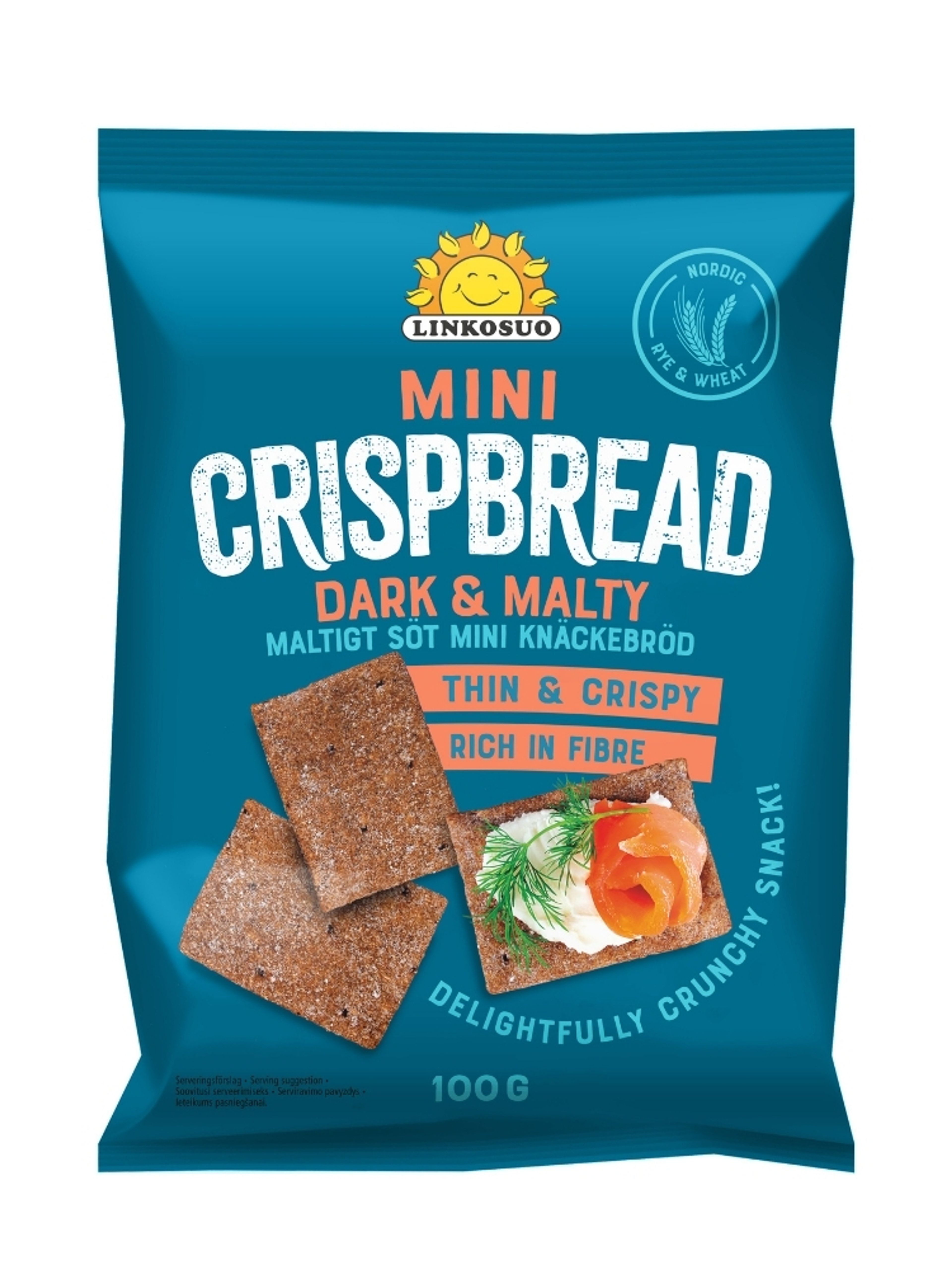 Produktbild som visar Mini crispbread Dark & Malty från Linkosuo