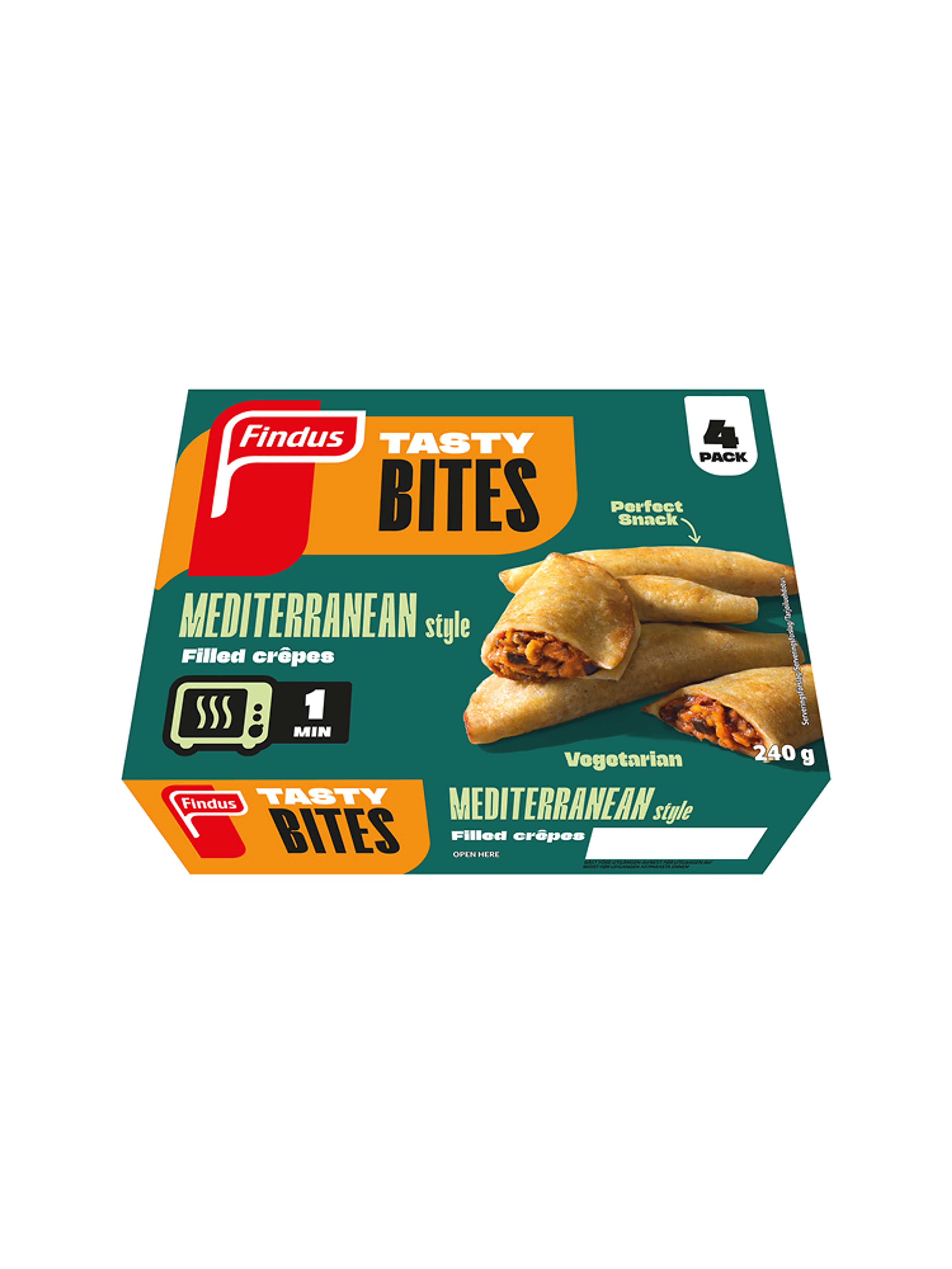 Produktbild som visar Filled Crêpes Mediterranean style från Findus