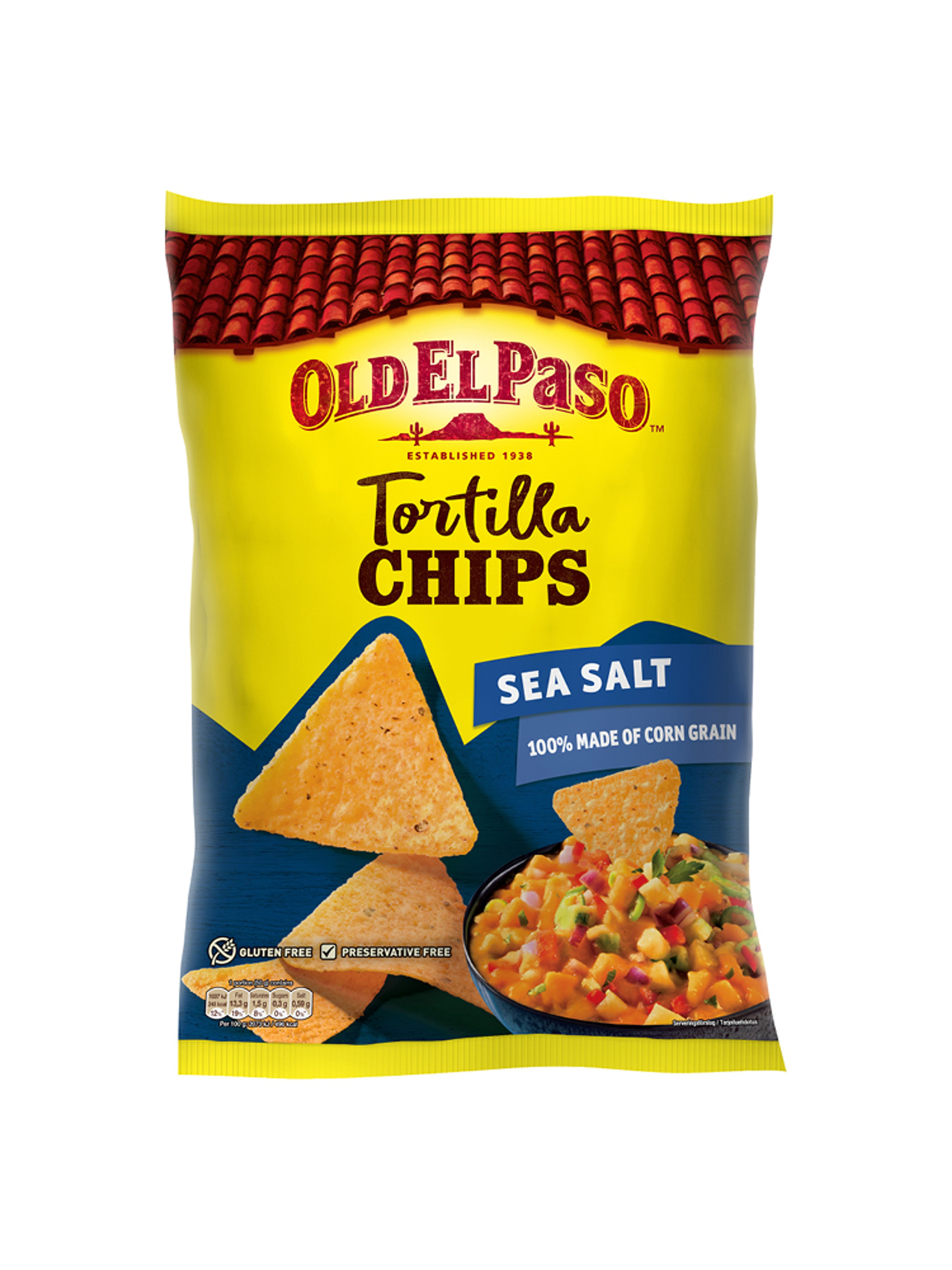 Produktbild som visar Tortchips Sea Salt från Old El Paso
