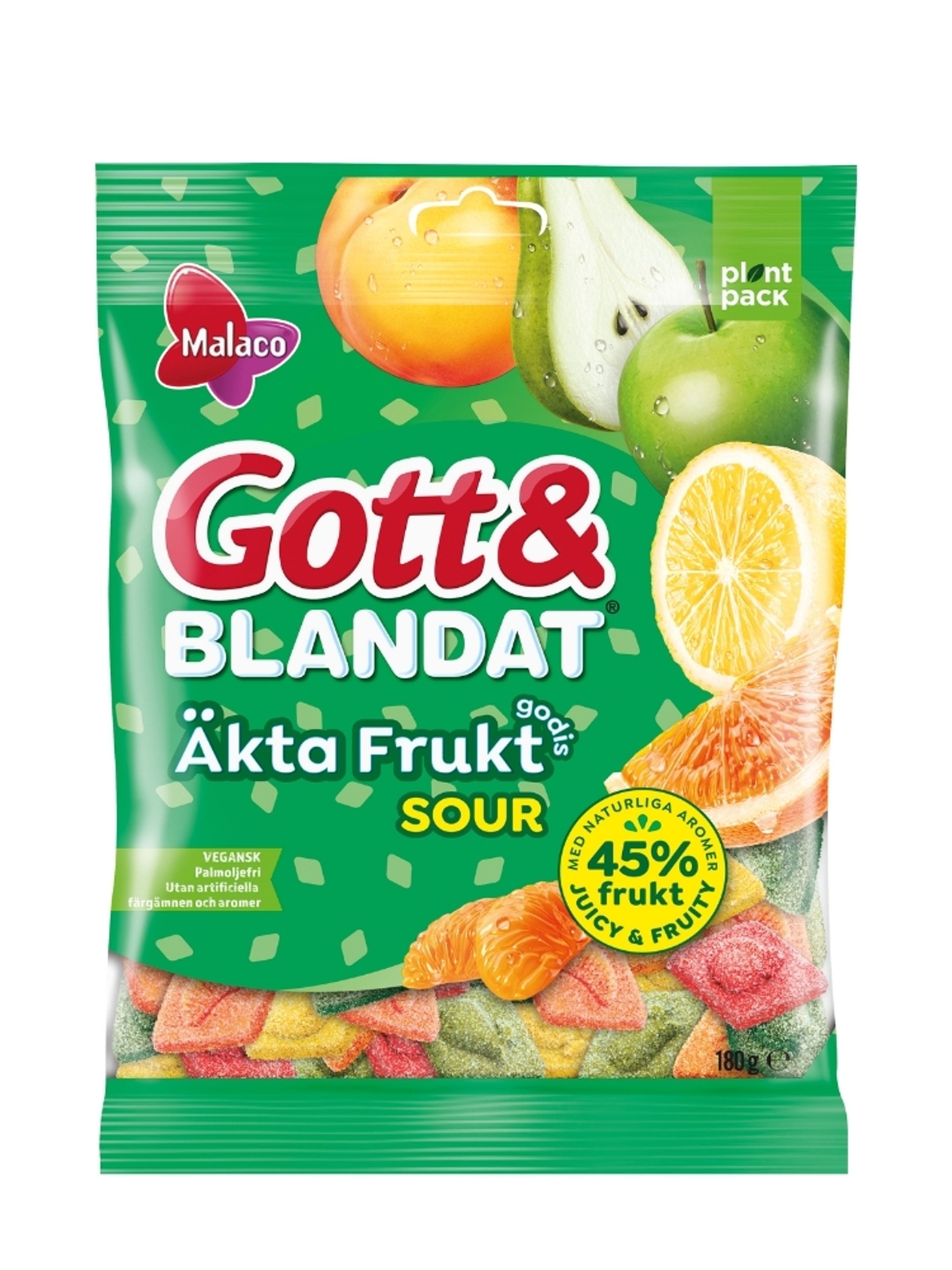 Produktbild som visar Gott & Blandat Äkta Fruktgodis Sour från Malaco