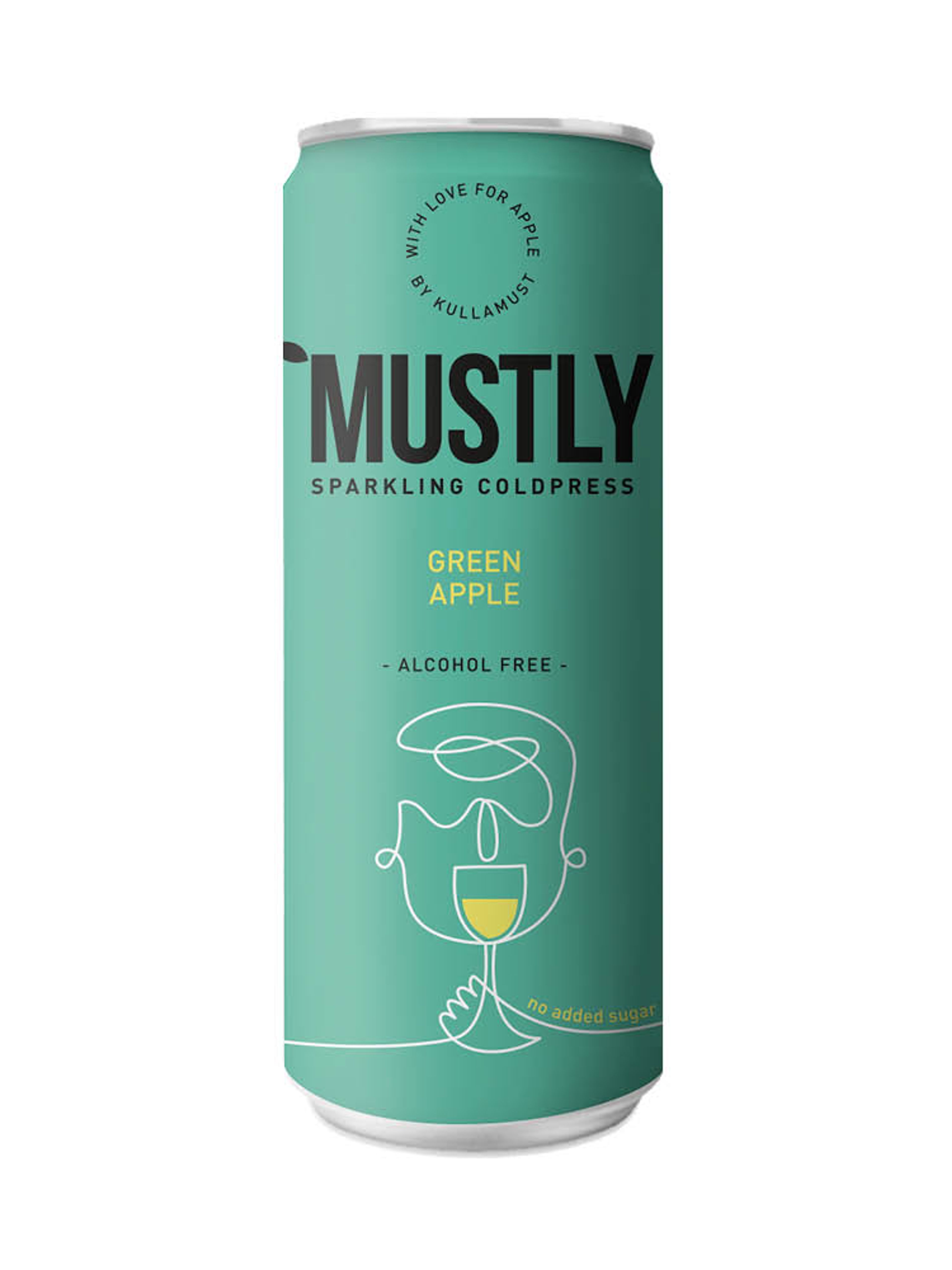 Produktbild som visar Sparkling Coldpress Green Apple från Mustly