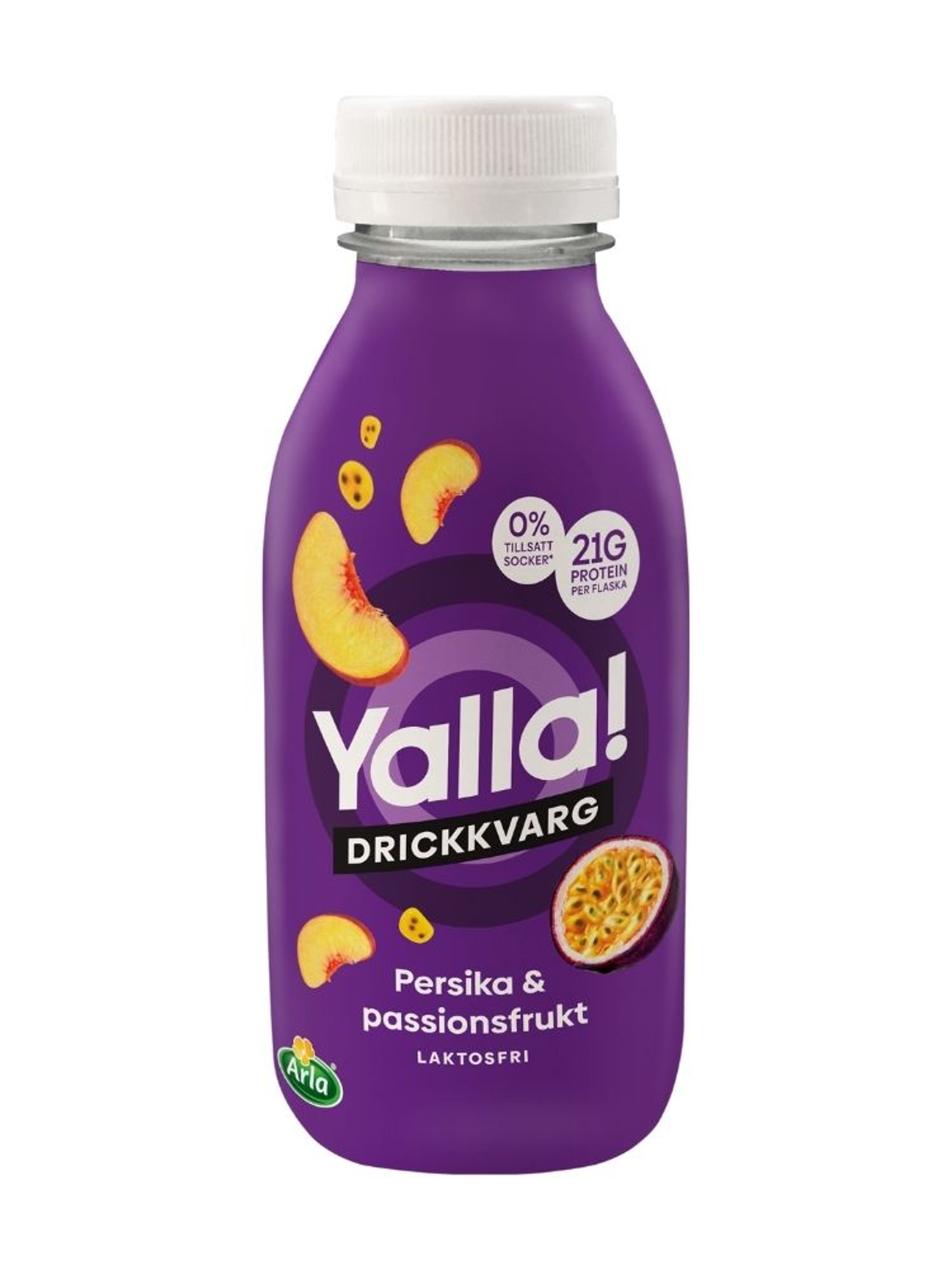 Produktbild som visar Drickkvarg persika & passion från Yalla®