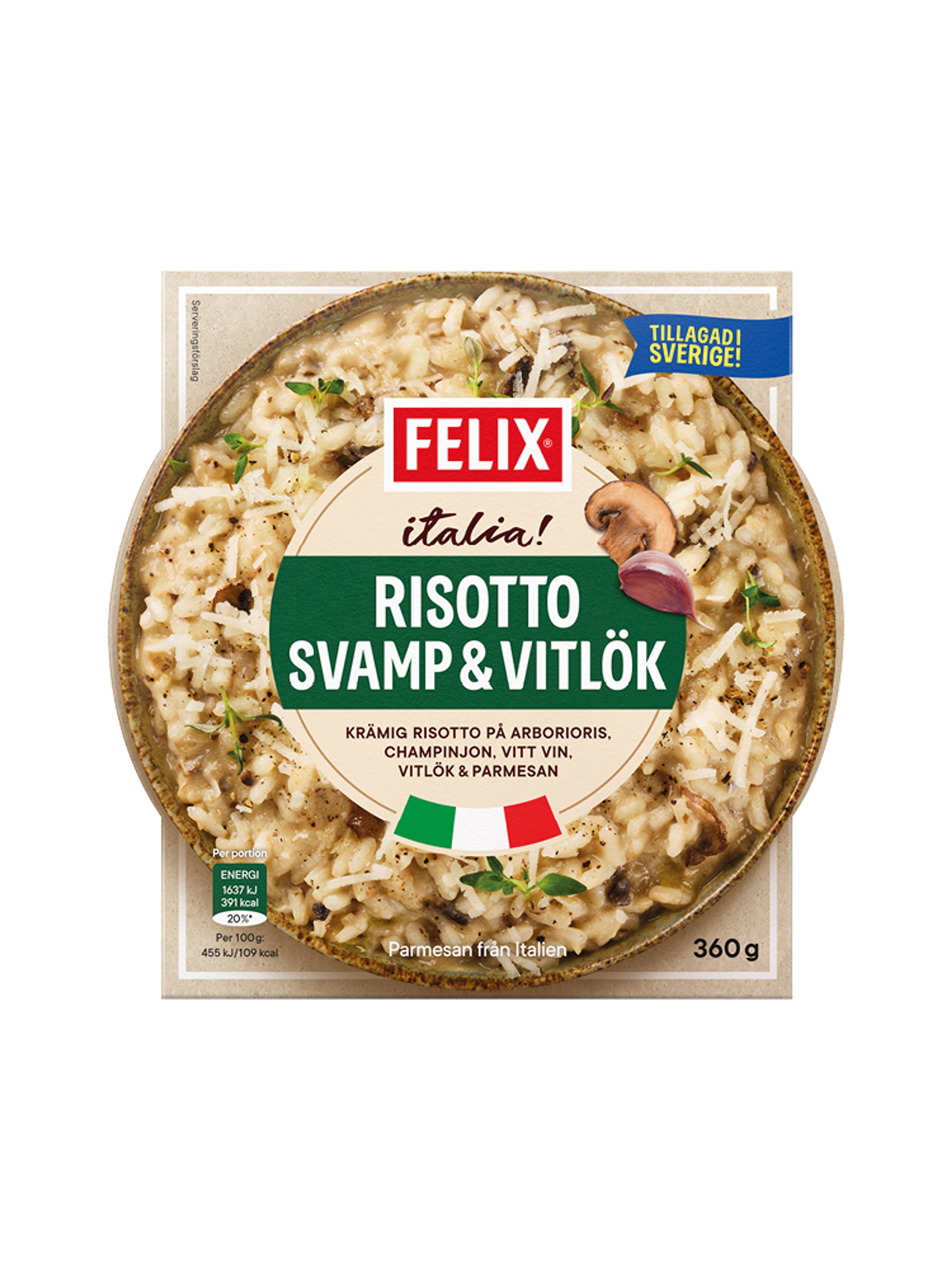 Produktbild som visar Italia Risotto Svamp & Vitlök från Felix