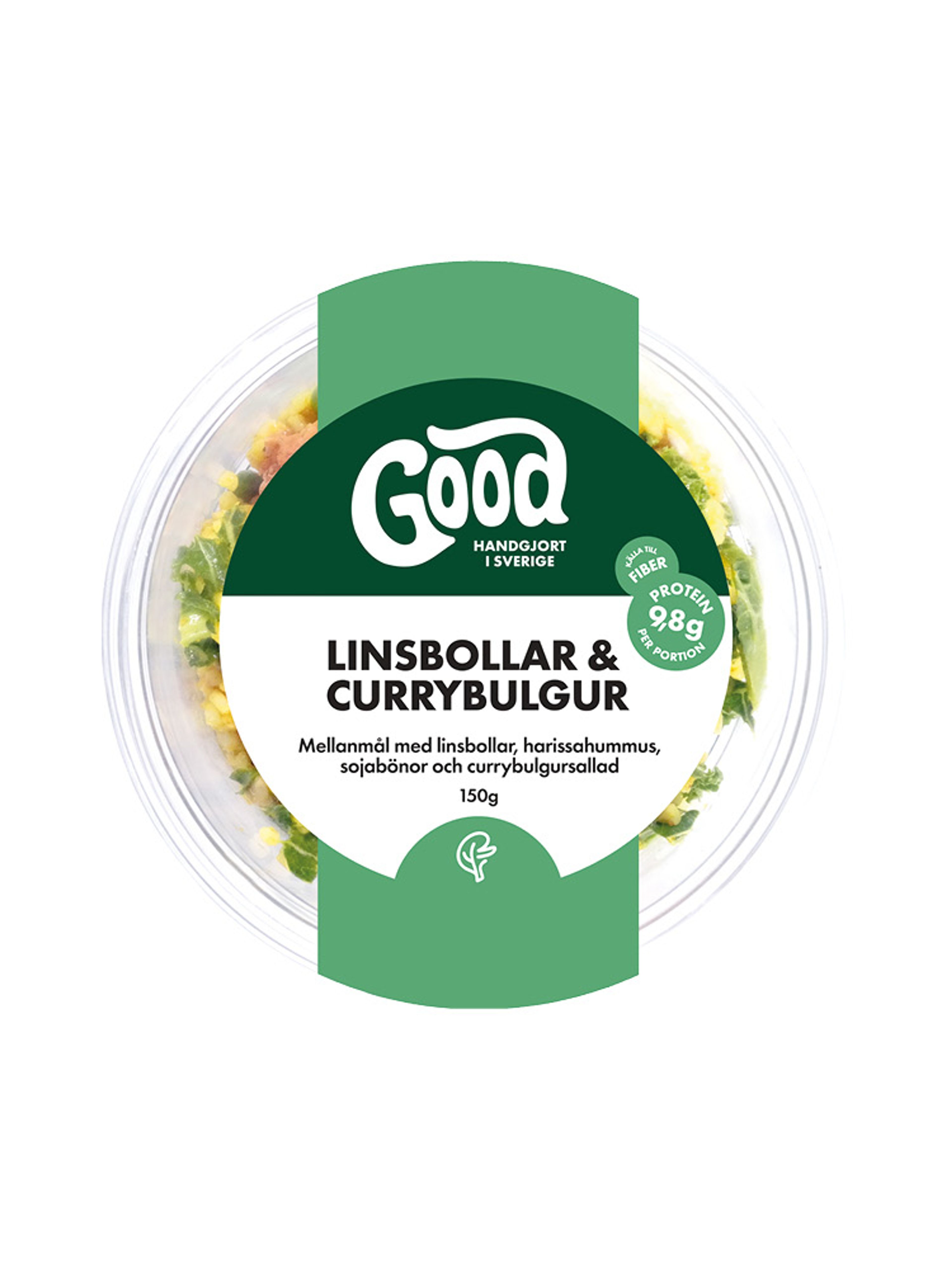 Produktbild som visar Mellanmål Linsbollar & currybulgur från Good