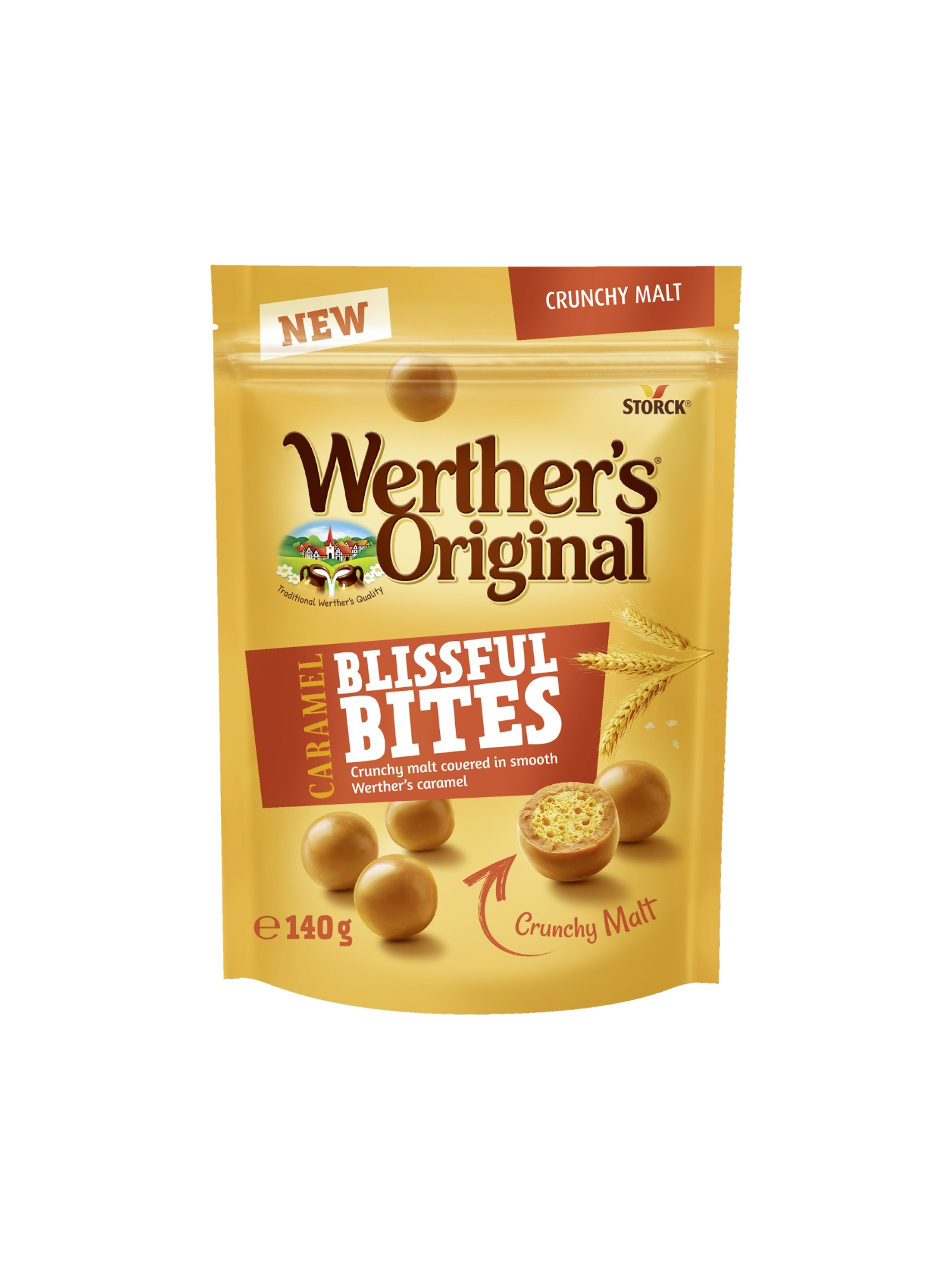 Produktbild som visar Blissful Caramel Bites Crunchy Malt från Werther´s Original