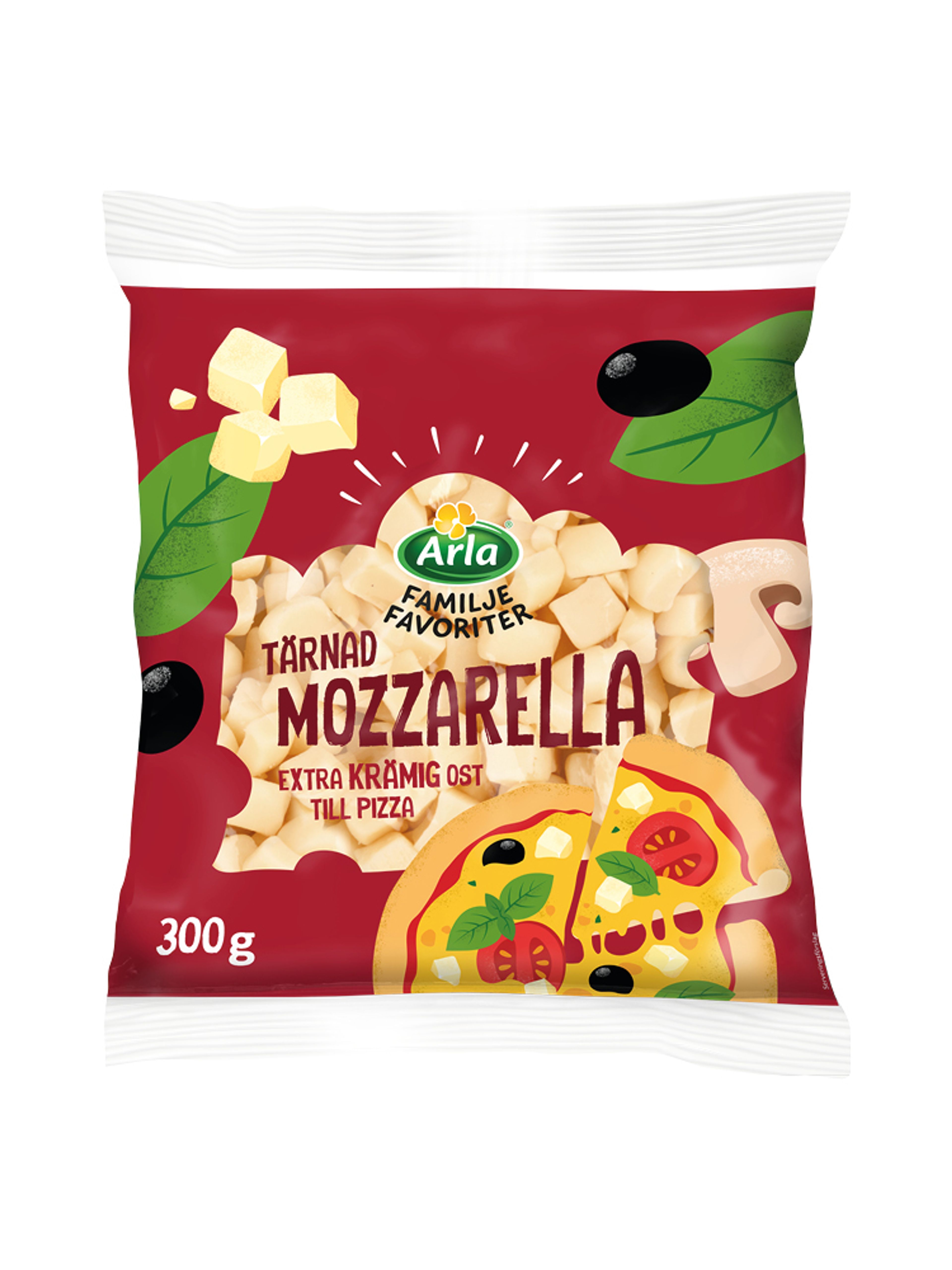 Produktbild som visar Familjefavoriter Tärnad Mozzarella från Arla®