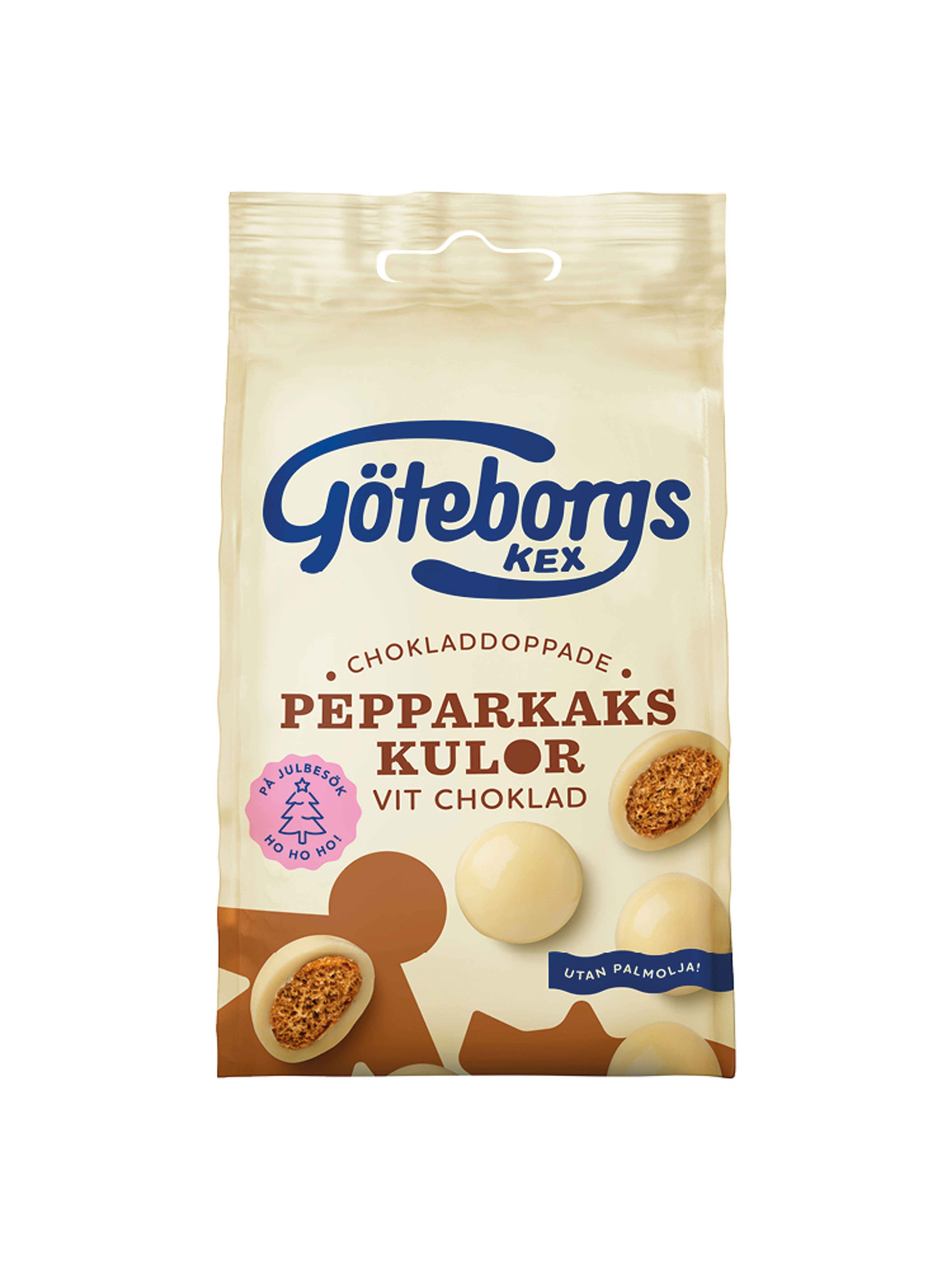 Produktbild som visar Pepparkakskulor Vit Choklad från Göteborgs Kex
