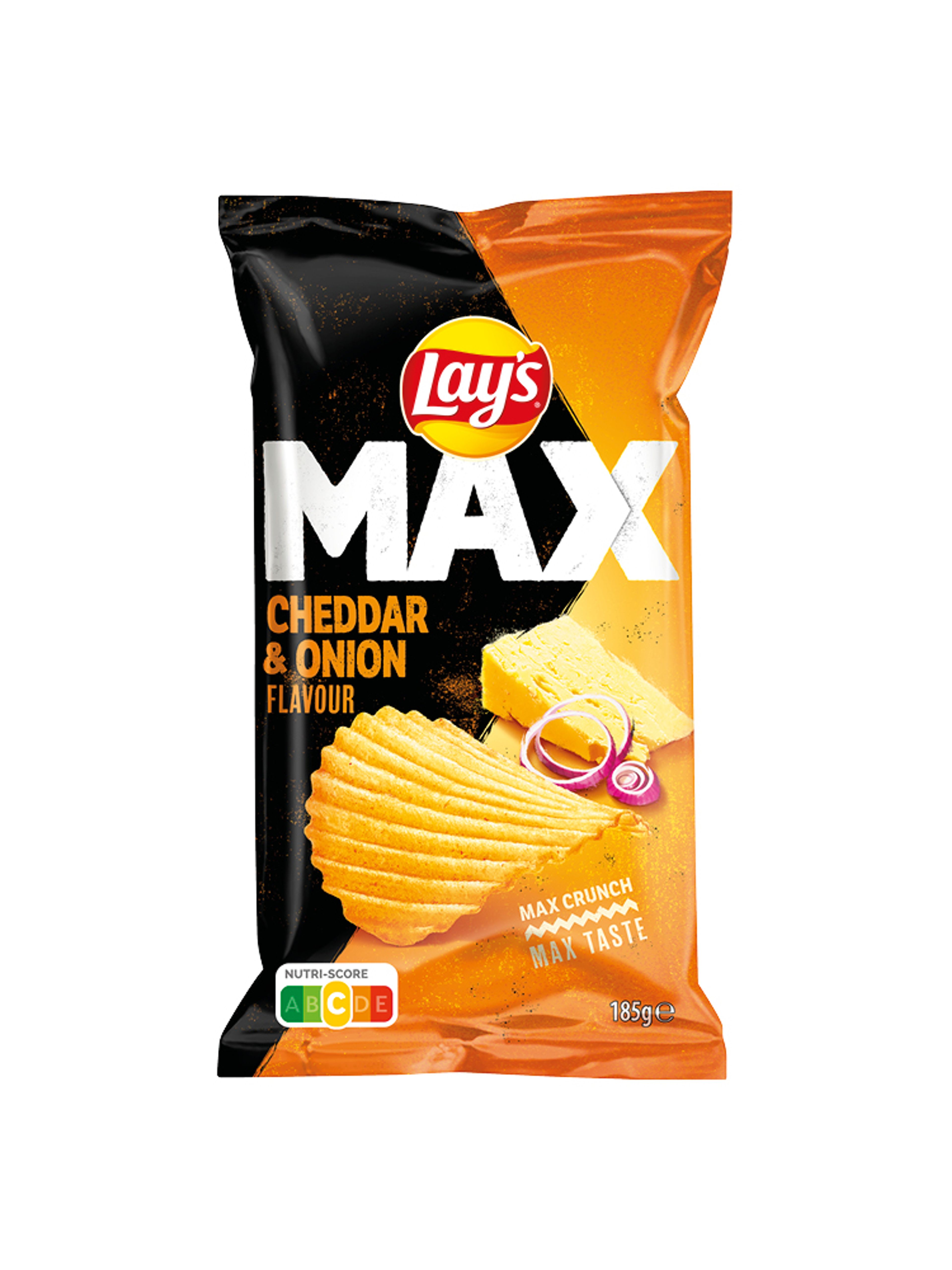 Produktbild som visar MAX Cheddar Cheese & Onion från Lay's