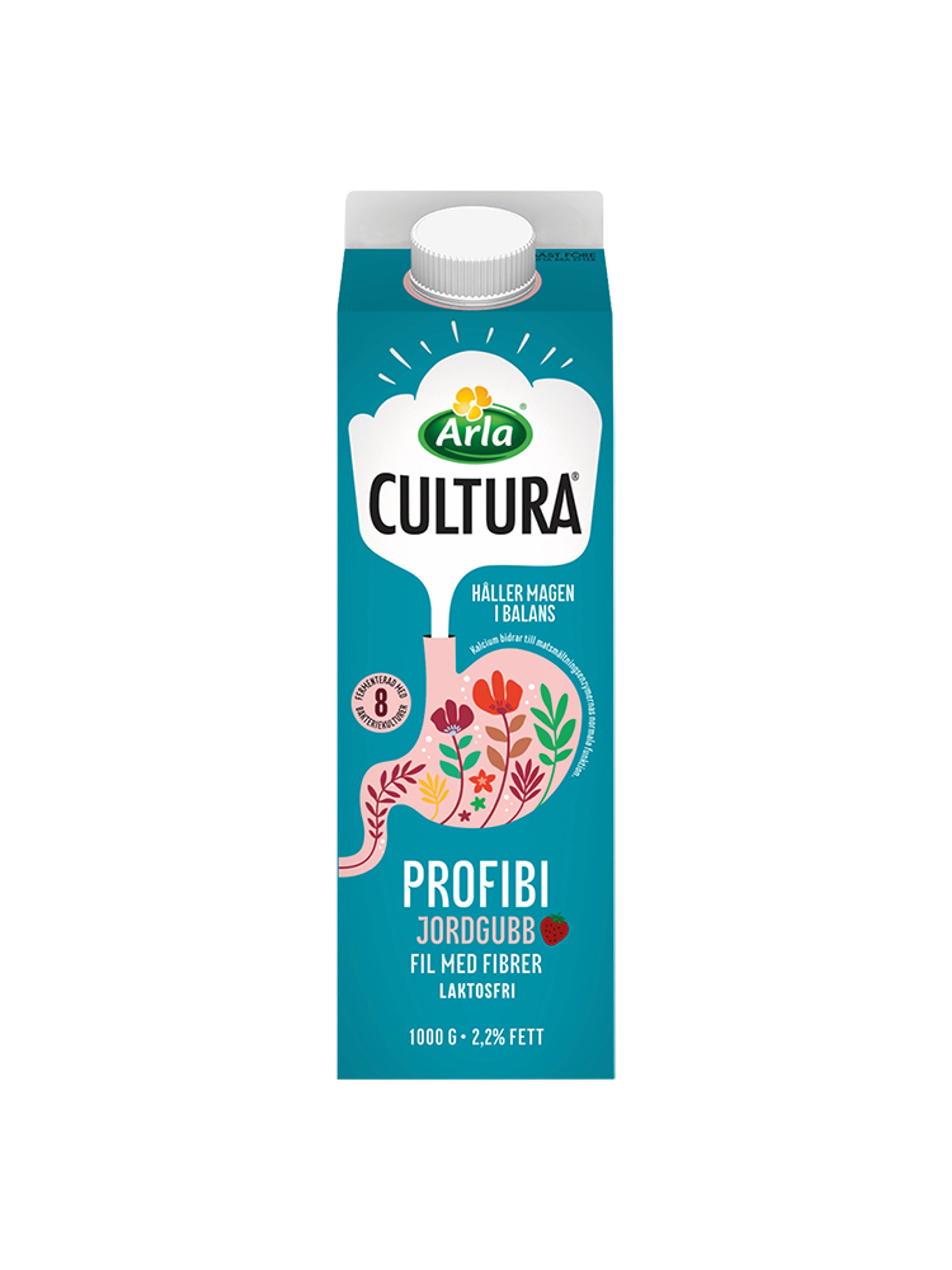 Produktbild som visar Arla Cultura® Profibi Jordgubb 2.2% fett från Arla Cultura