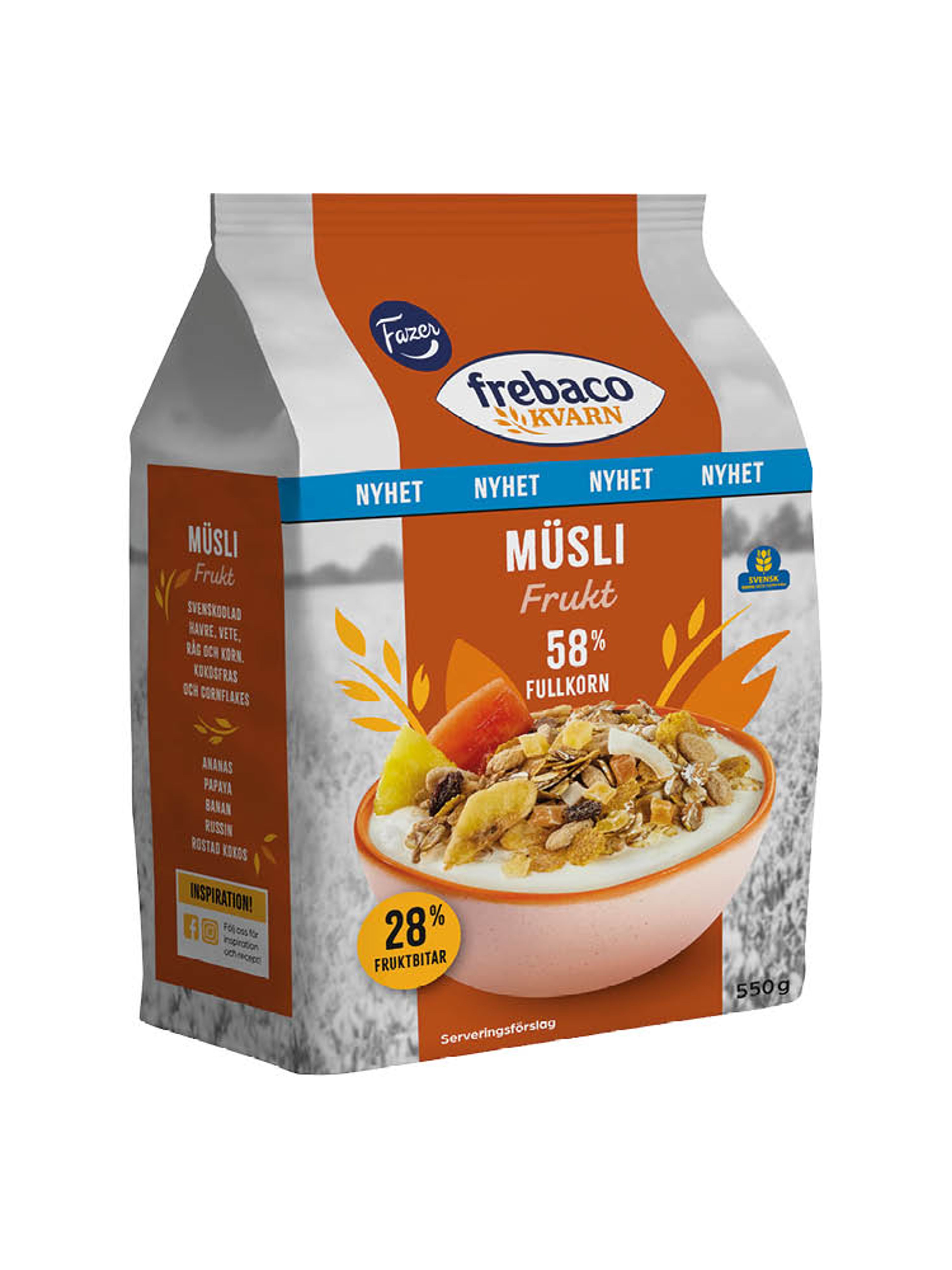 Produktbild som visar Müsli Frukt från Frebaco Kvarn