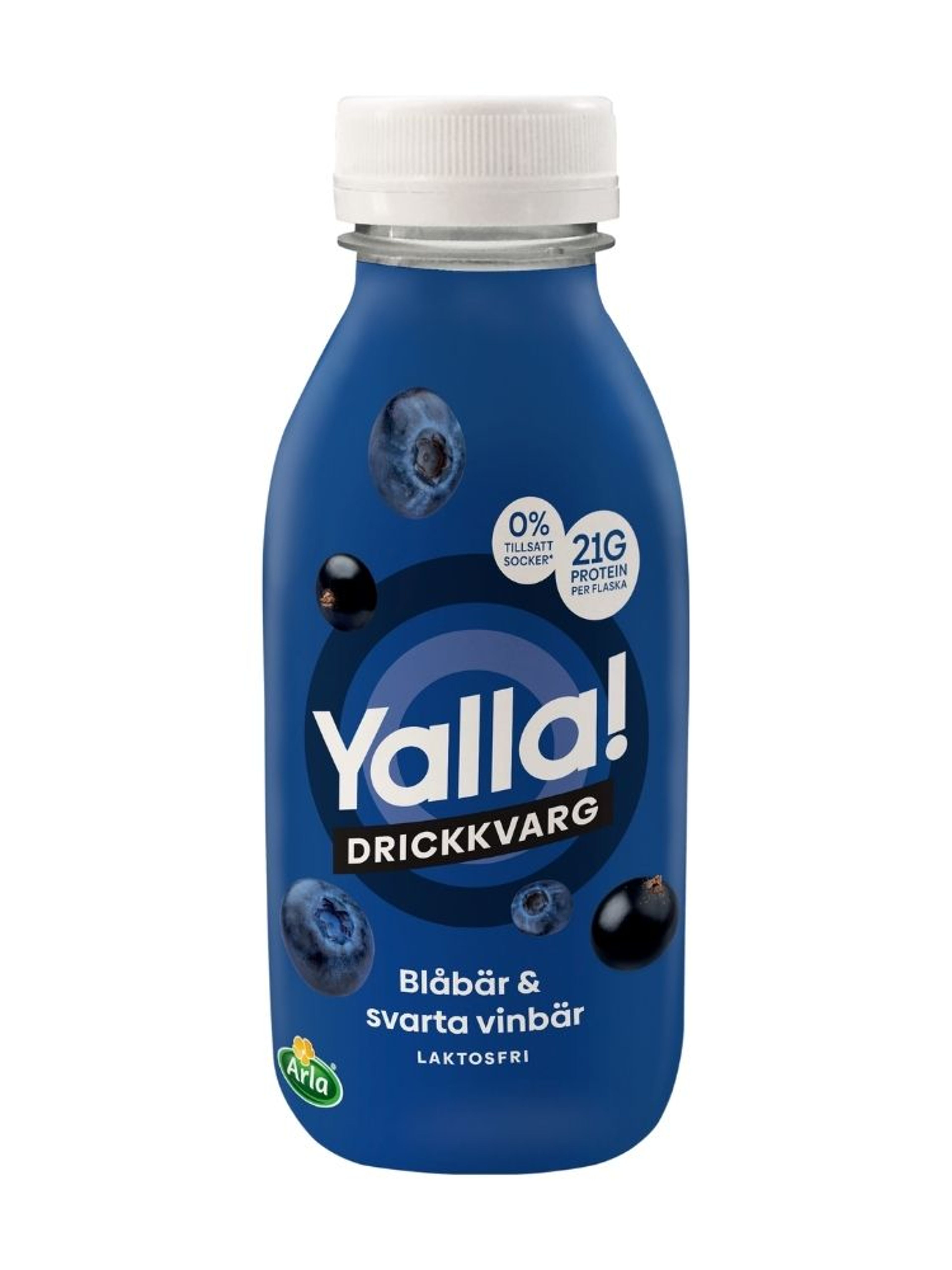 Produktbild som visar Drickkvarg blåbär & svarta vinbär från Yalla®