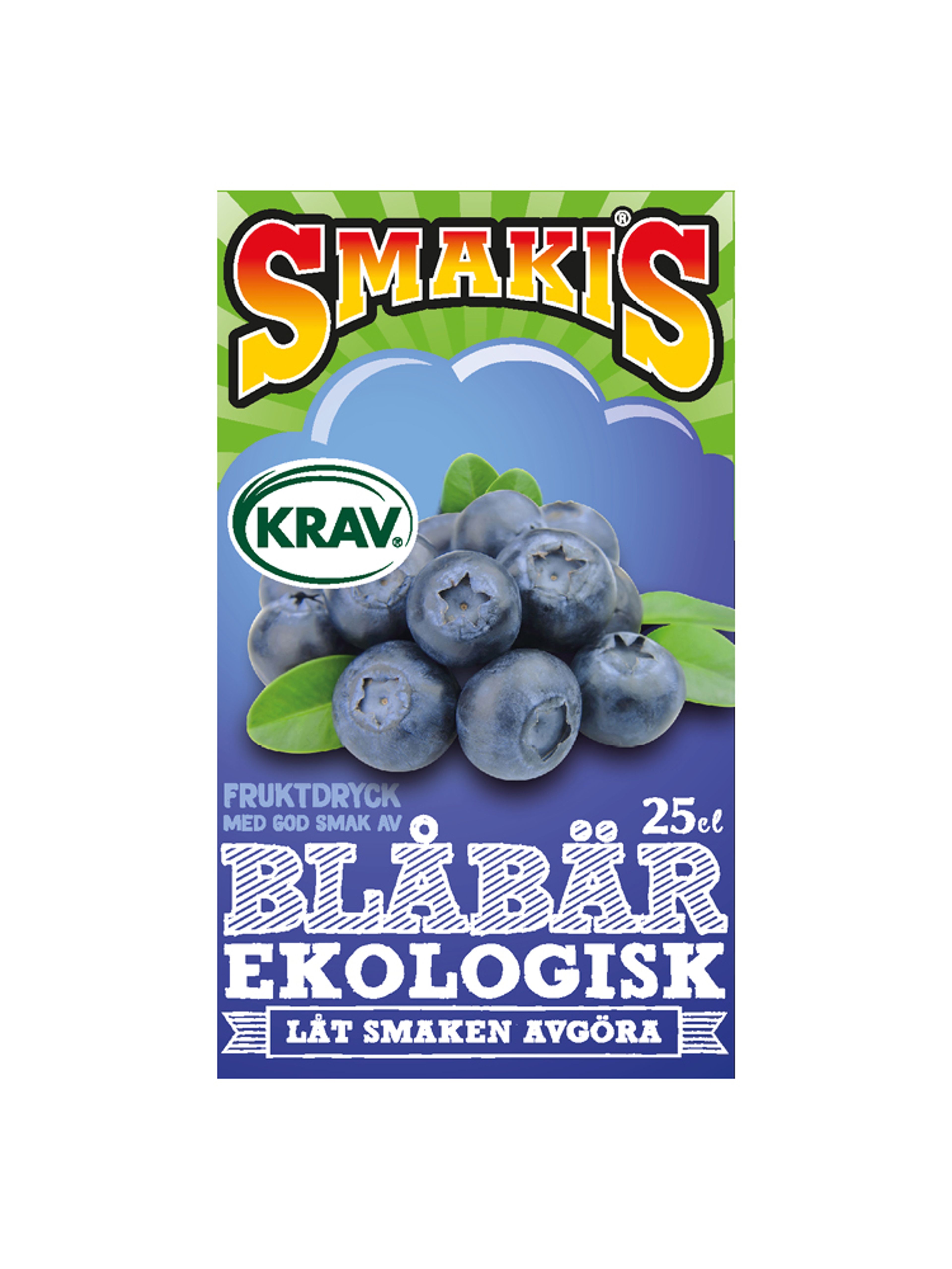 Produktbild som visar Fruktdryck Blåbär Ekologisk KRAV från Smakis