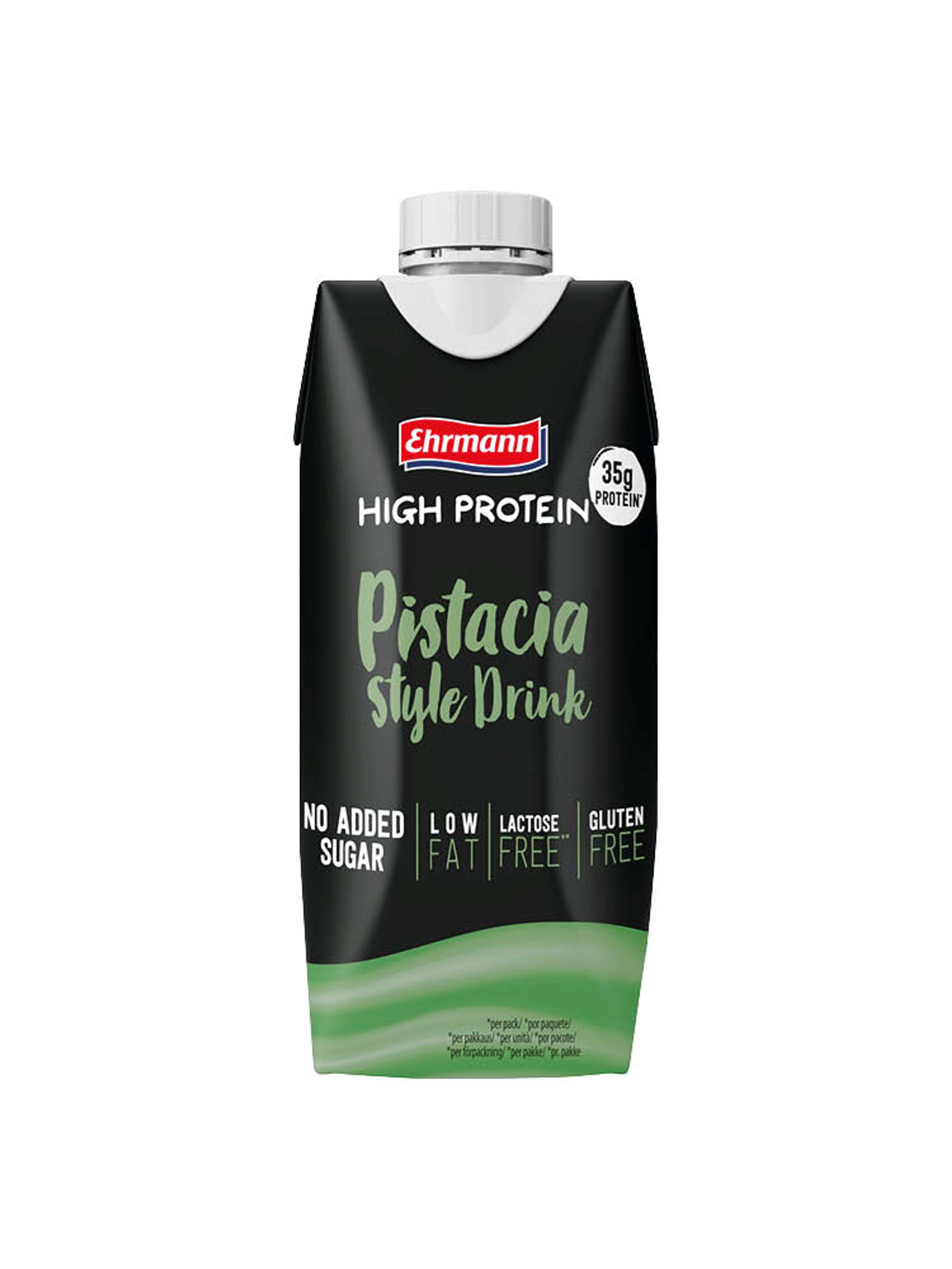 Produktbild som visar High Protein Drink Pistage från Ehrmann