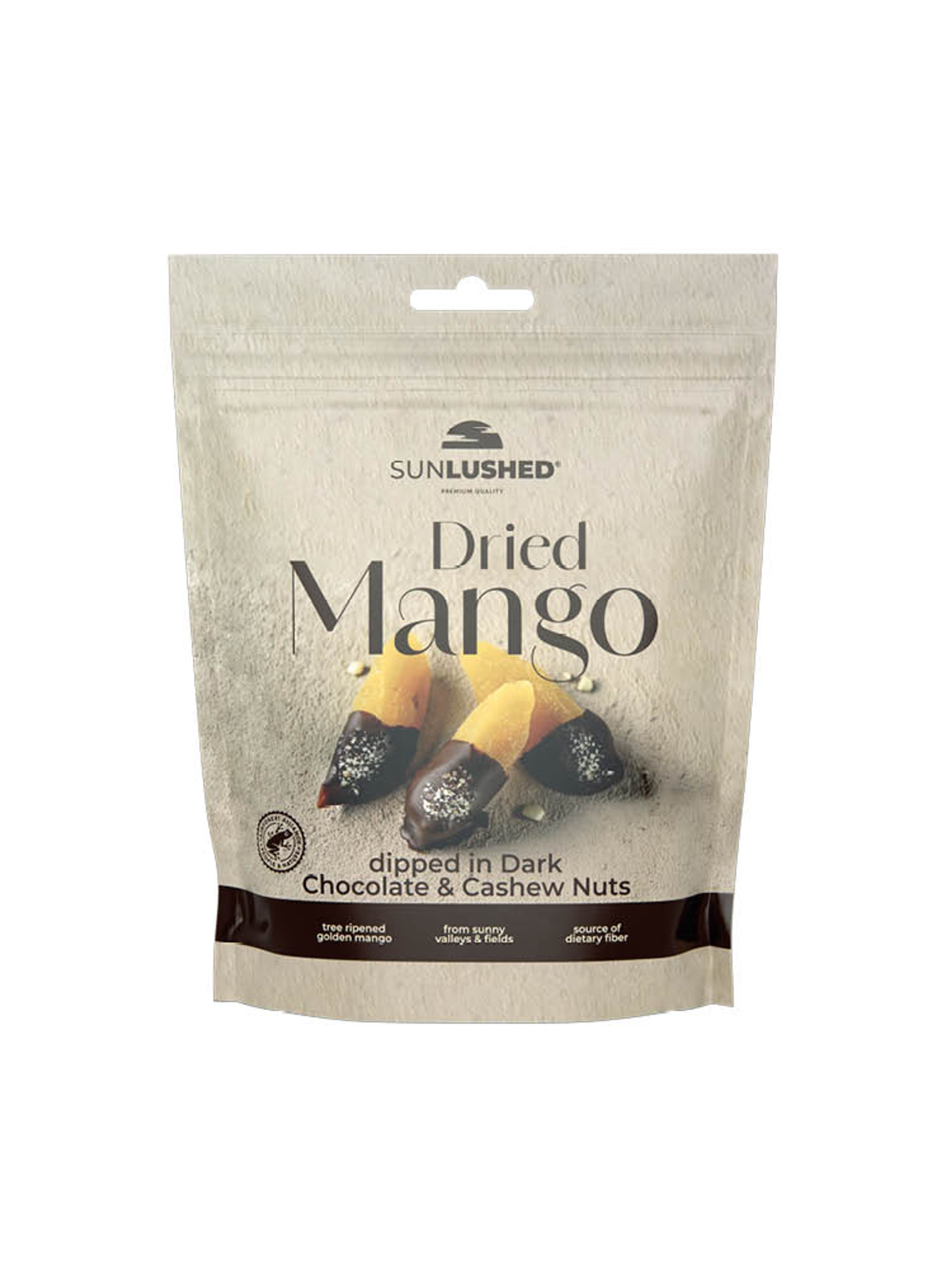Produktbild som visar Mango doppad i choklad & cashewnötter från Sunlushed